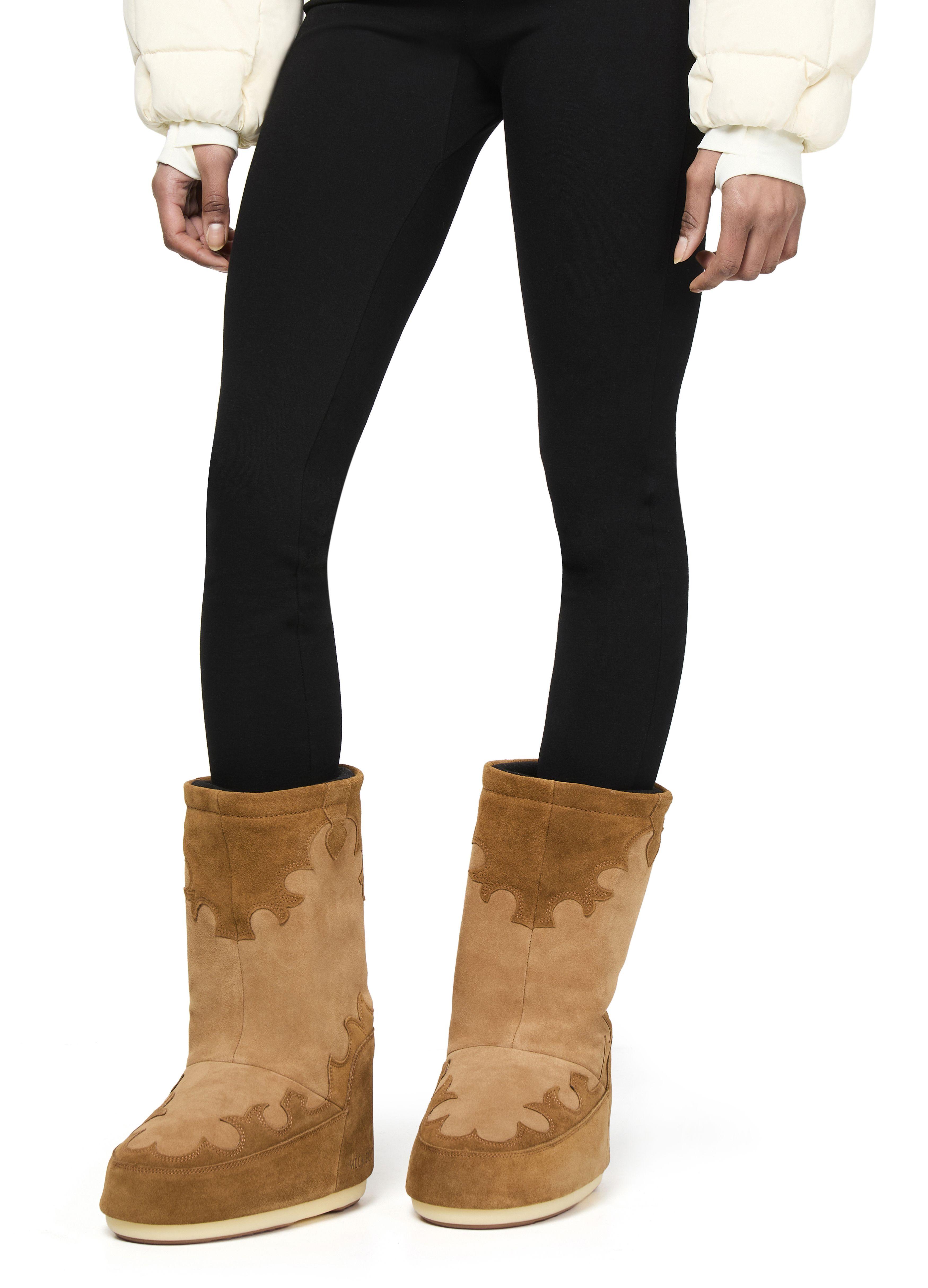 ブーツその他 Moon Boot ICON SUEDE EMBRODERY BOOTS Moon Boot Icon Suede Embroidery Boots in Brown | Lyst
