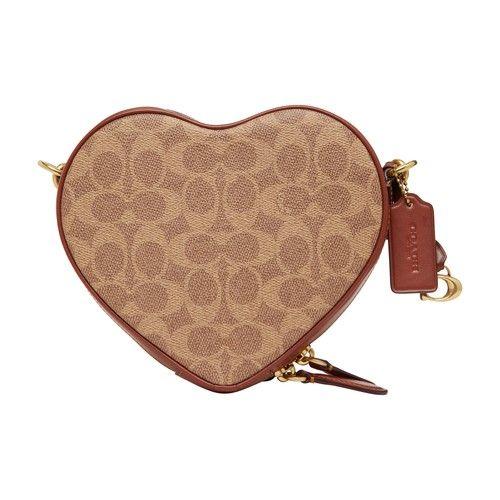 COACH Heart Bag In Signature Leather in Pink