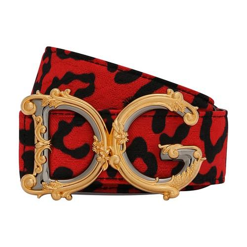 Dolce & Gabbana Leopard-print Brocade Belt With Baroque Dg Logo in Red |  Lyst Canada