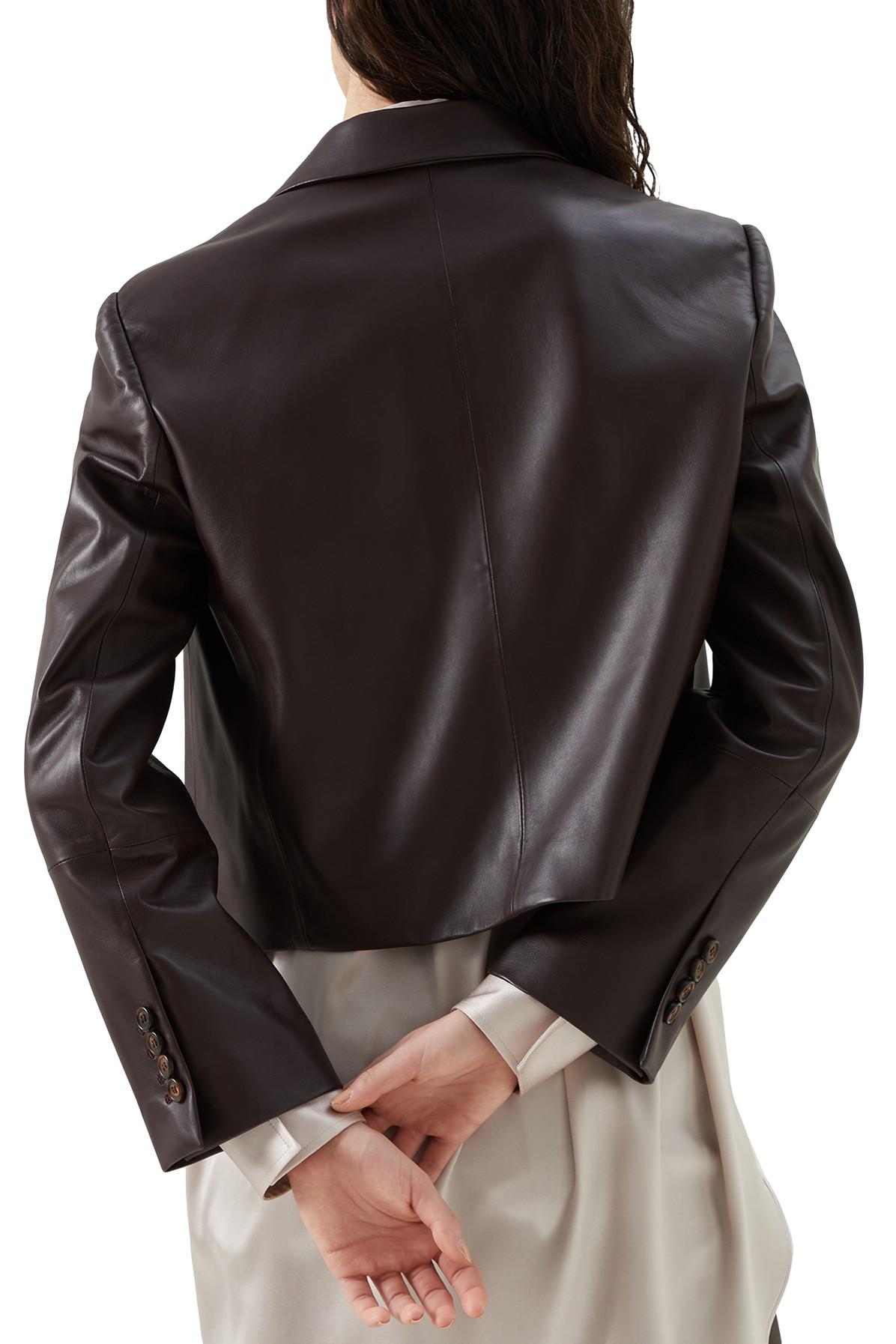 Black Womens Jackets Brunello Cucinelli Jackets Brunello Cucinelli Nappa Leather Outerwear in Rust_brown 