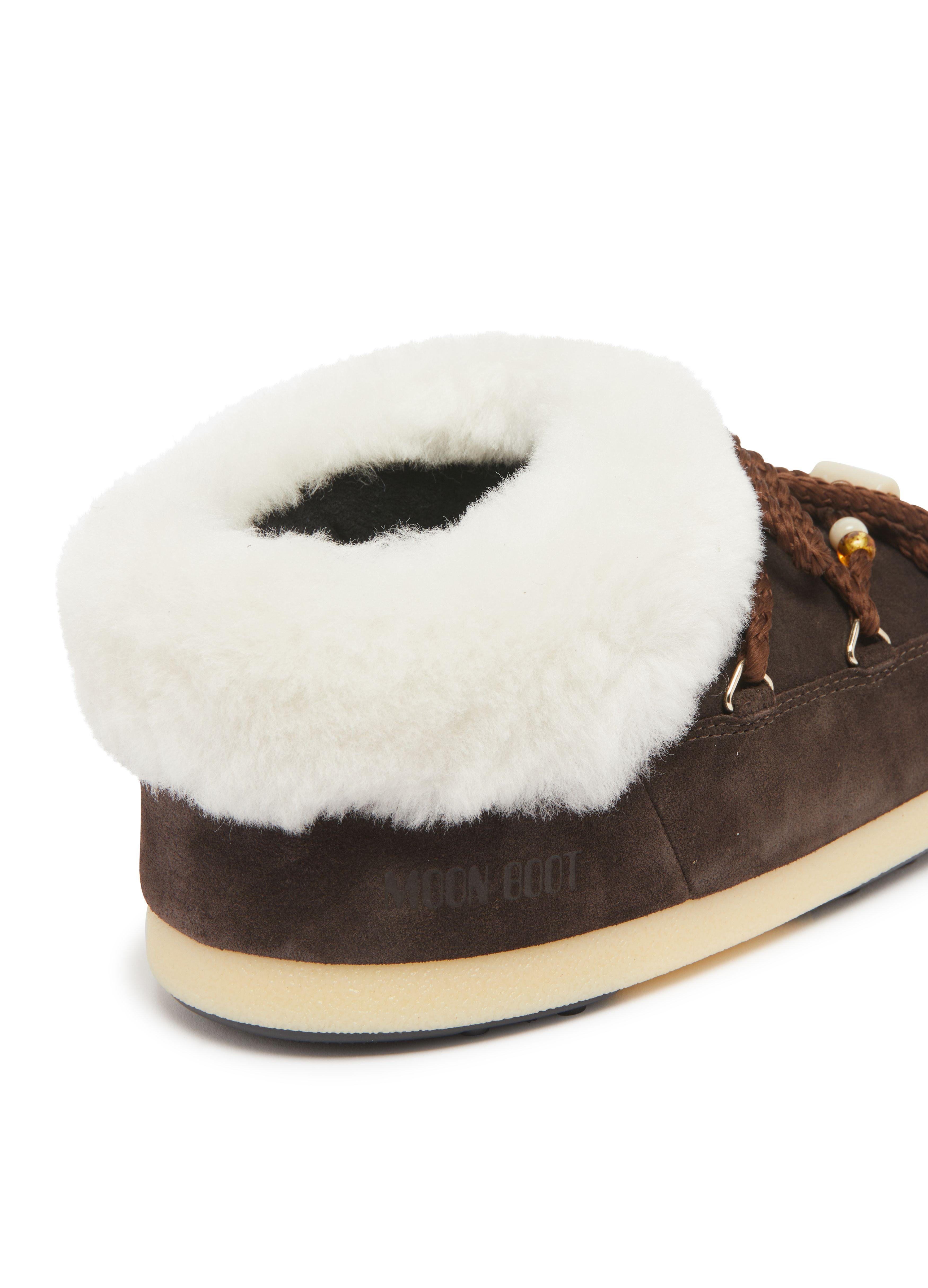 Moon Boot Suede Beads Mules in Brown | Lyst