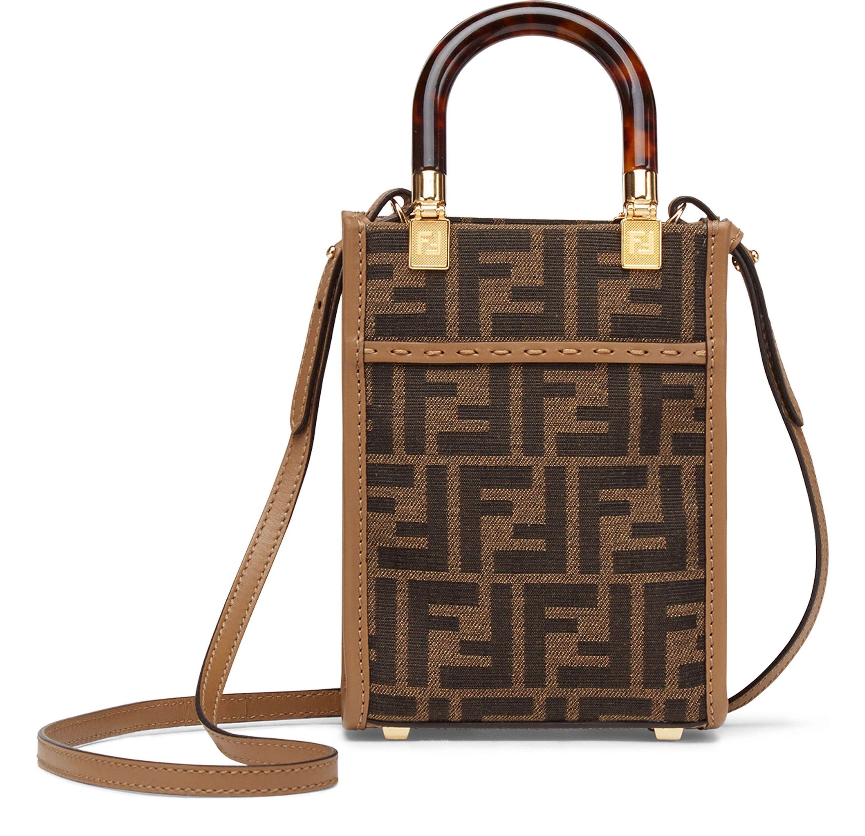 ☆FENDI☆ Mini SUNSHINE Shopper 2wayバッグ BROWN♪ Fendi Mini Sunshine Shopper in Brown | Lyst