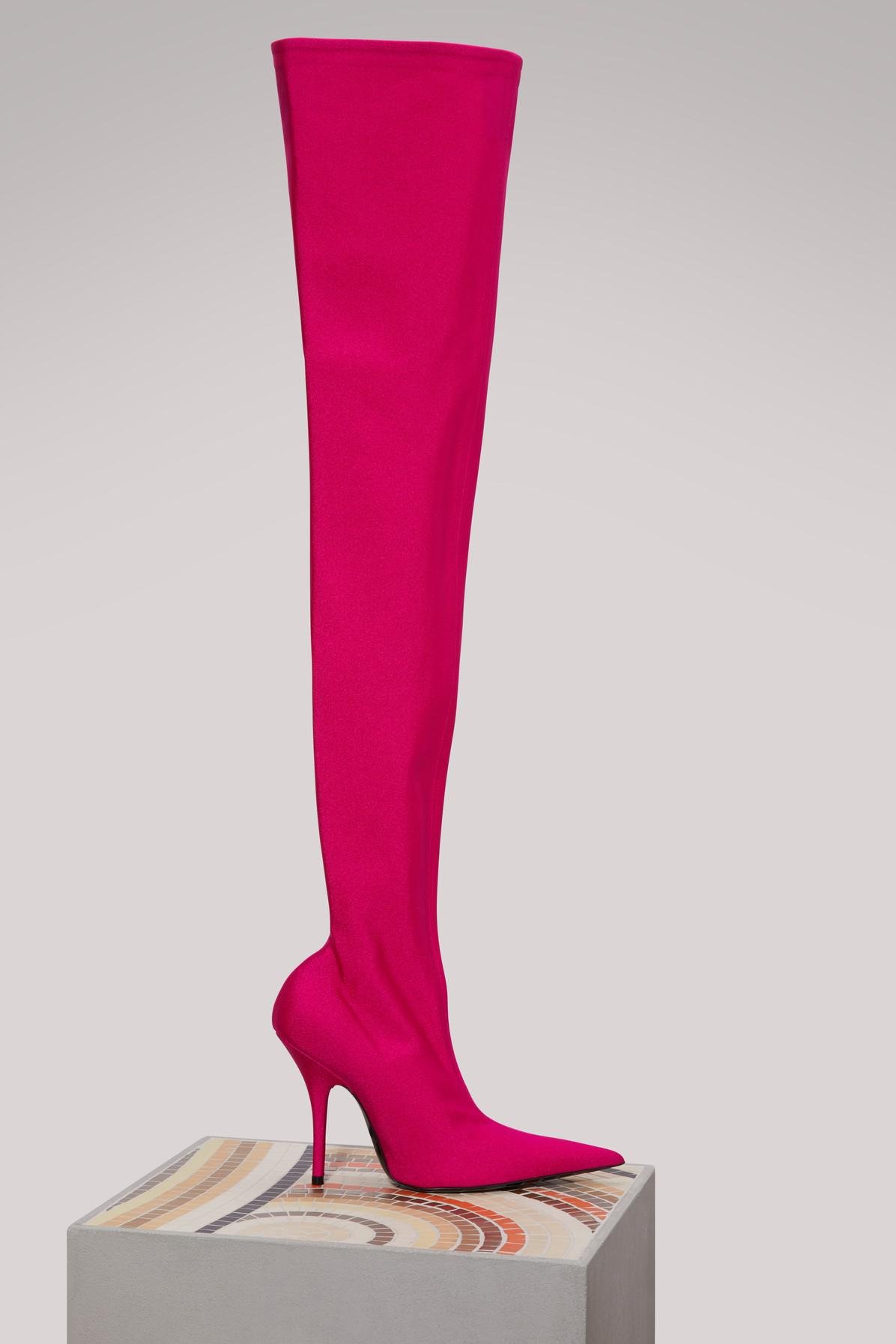 glitter thigh high boots balenciaga