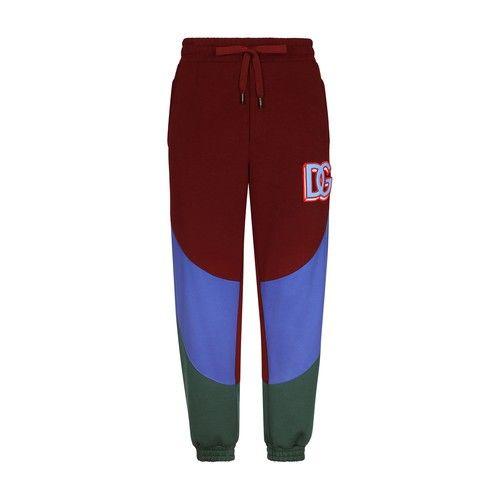 Dolce & Gabbana Mixed-fabric jogging Pants With Dg Patch in Red for Men ...