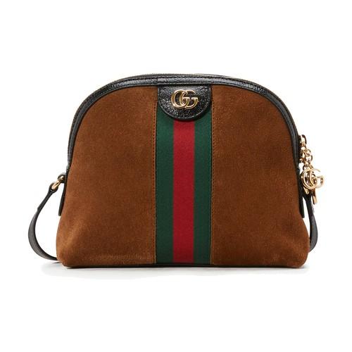 Gucci Ophidia Suede Crossbody Bag in Brown - Lyst