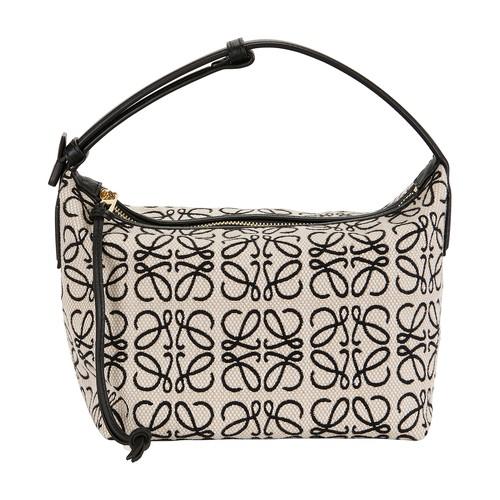 Loewe Leather Small Cubi Bag In Anagram Jacquard And Calfskin in 