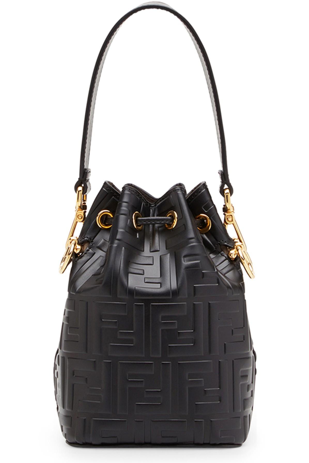 black Mon Tresor mini leather bag, FENDI