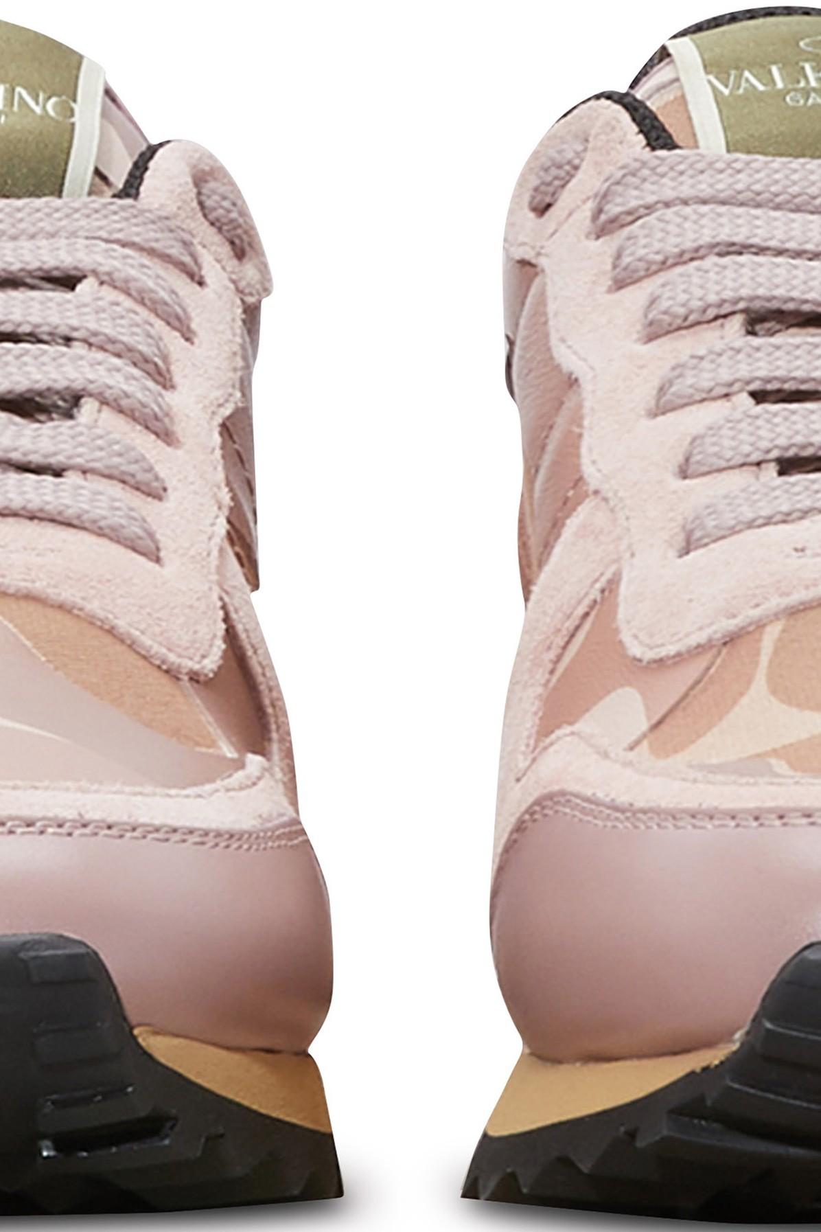 Valentino Leather Camouflage Sneakers Pink | Lyst