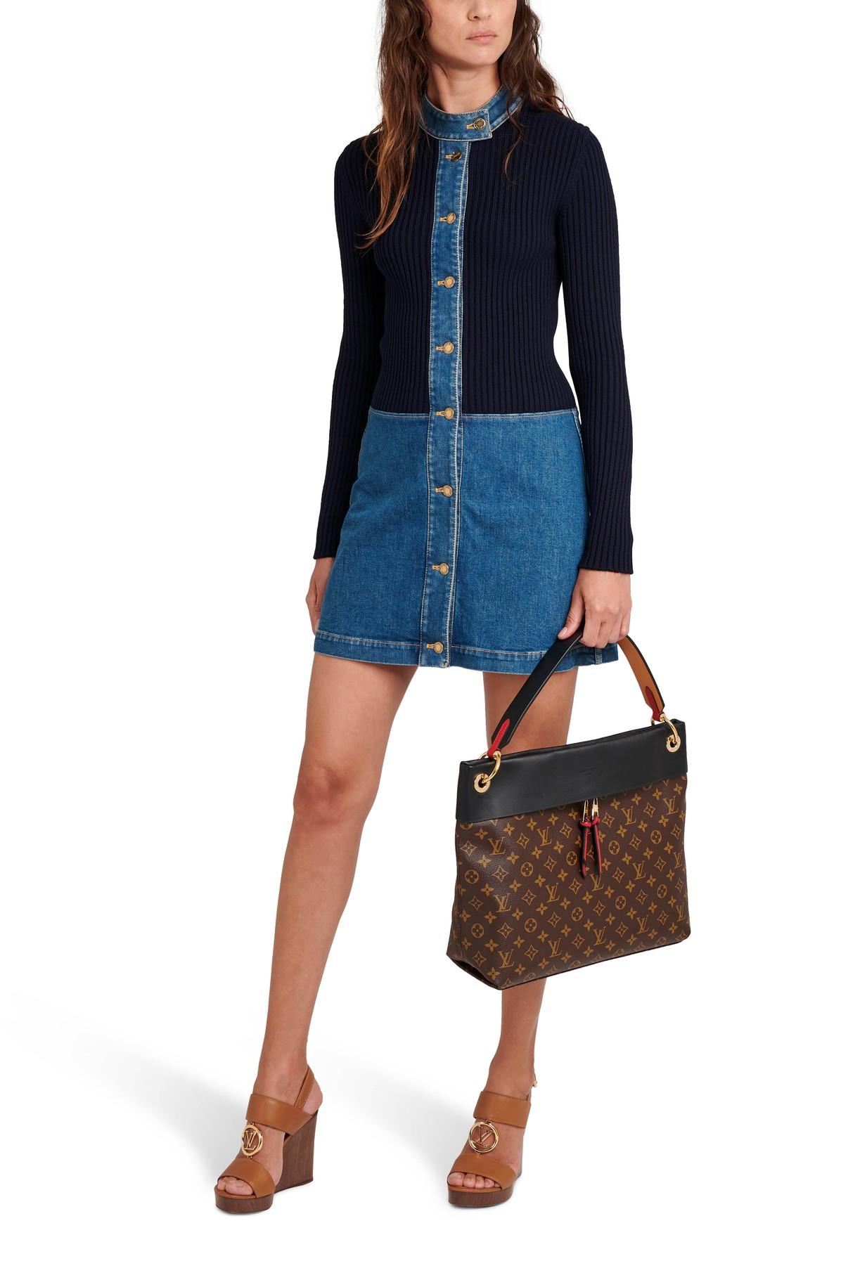 Used 2020SS Louis Vuitton Denim Dress Women XS Size Blue Denim Color Knee  Length