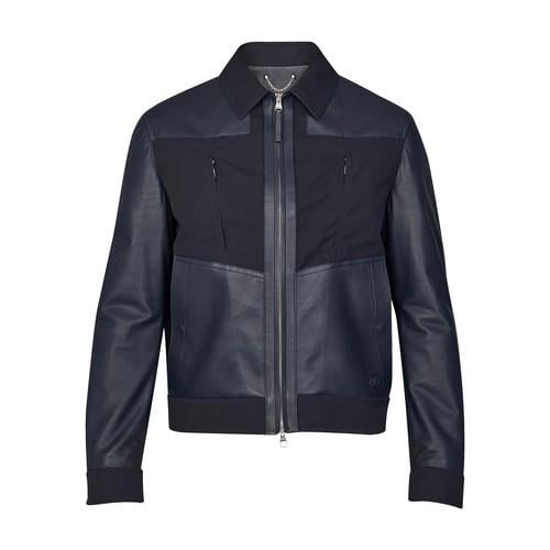 Louis Vuitton Mixed Leather Jacket in Blue for Men | Lyst