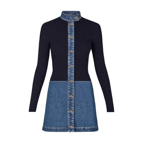 Used 2020SS Louis Vuitton Denim Dress Women XS Size Blue Denim Color Knee  Length