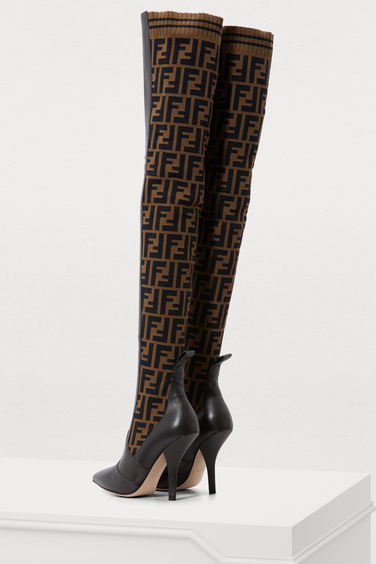 Fendi Rockoko Heeled Thigh-high Boots 