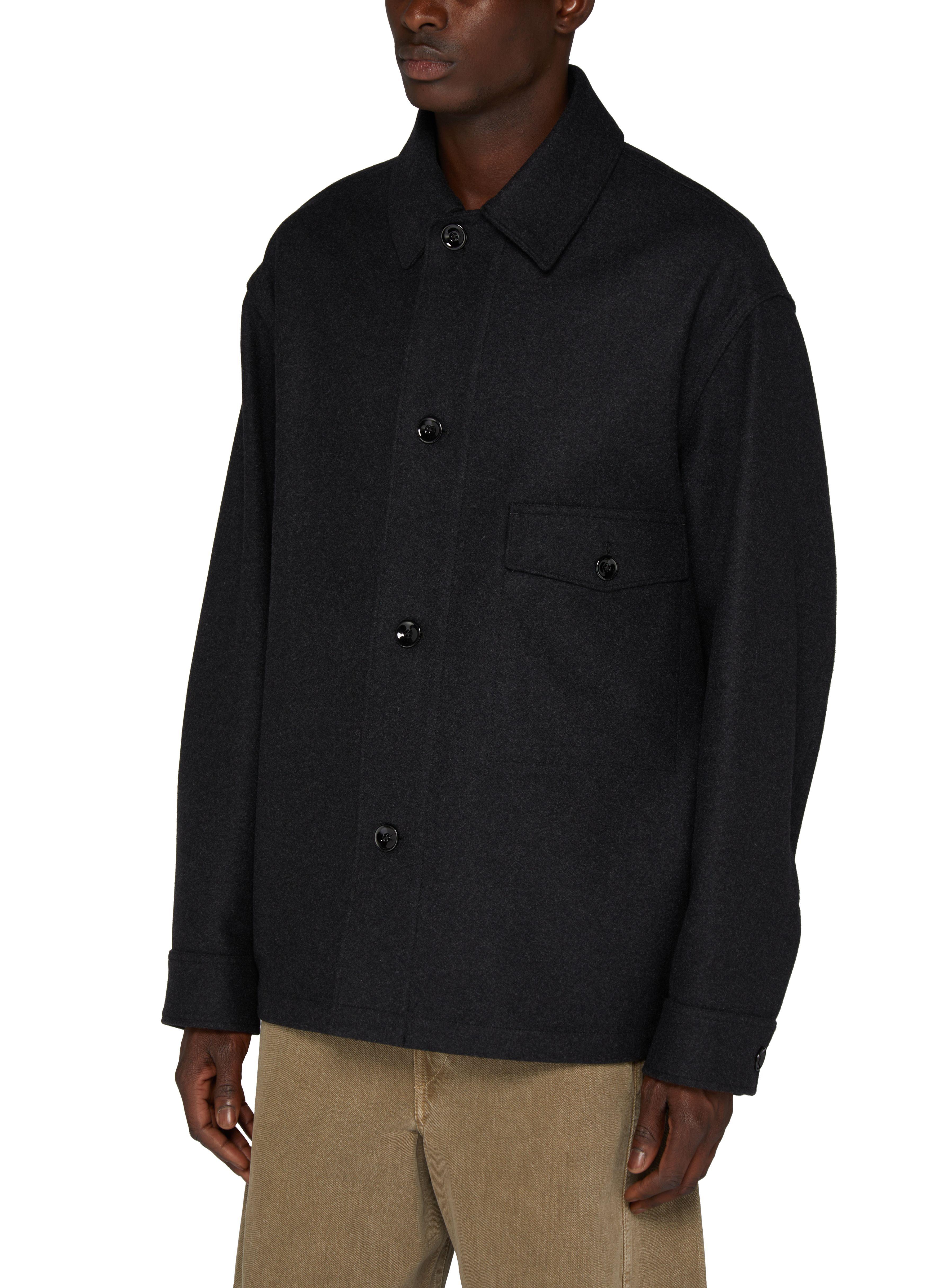 Lemaire One Pocket Overshirt in Black for Men | Lyst