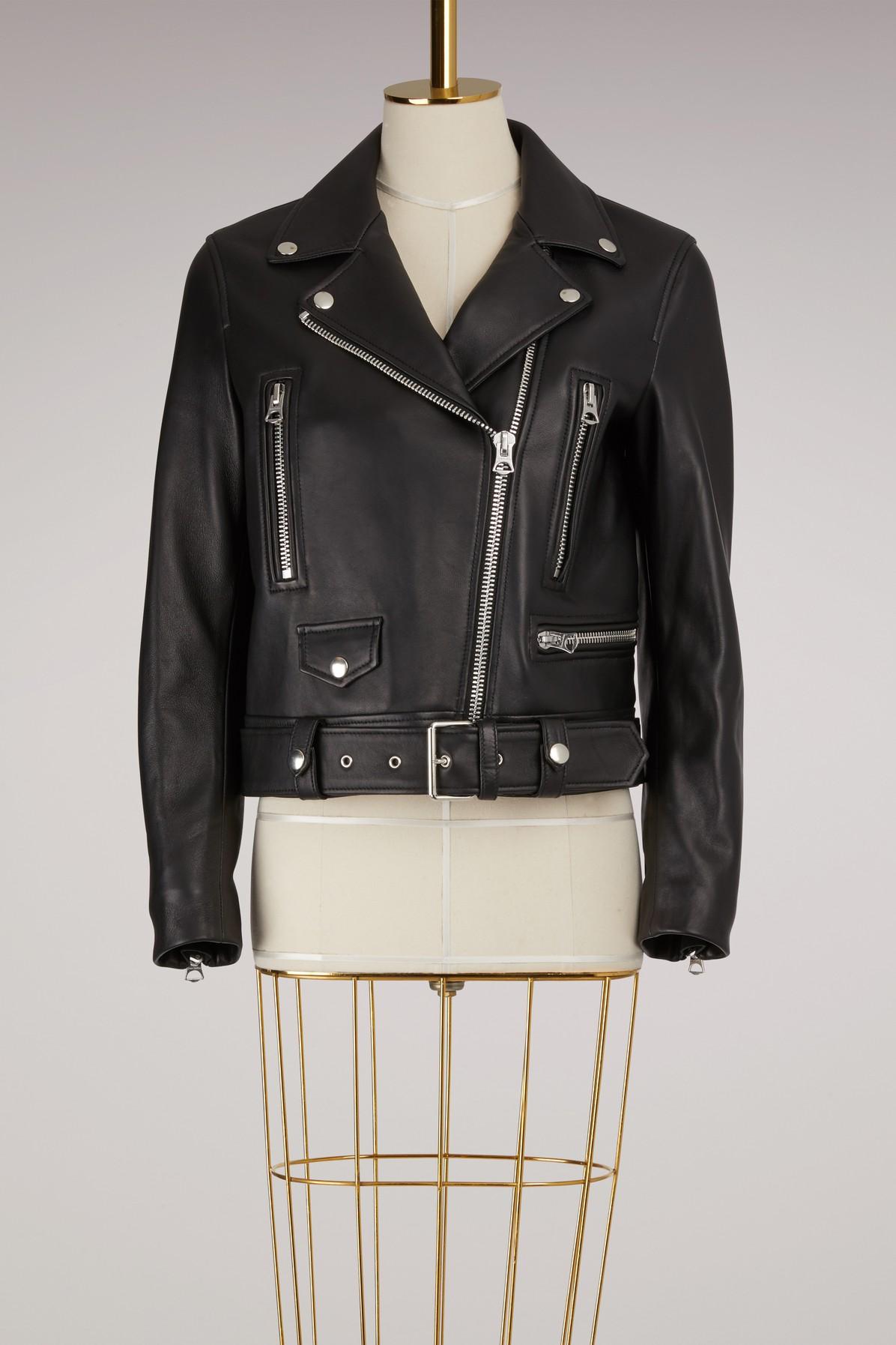 Download Acne Studios Leather Mock Jacket in Black - Lyst