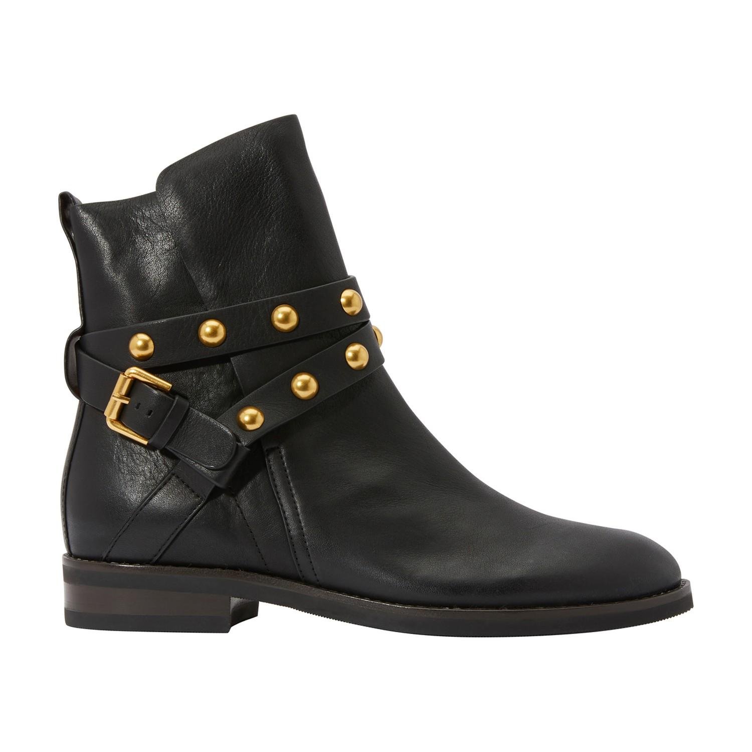 See By Chloé Leather Janis Ankle Boots in Nero (Black) - Lyst