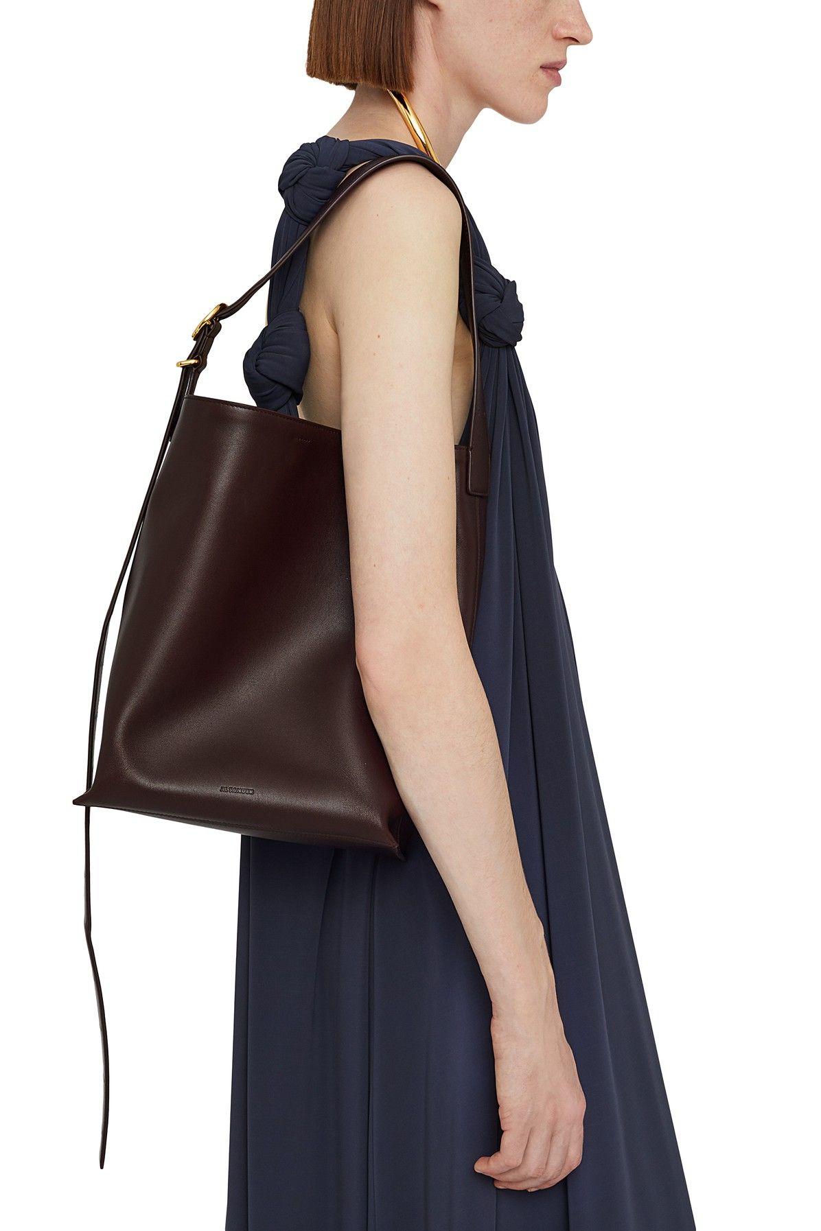 Jil Sander Cannolo Tote in Brown | Lyst