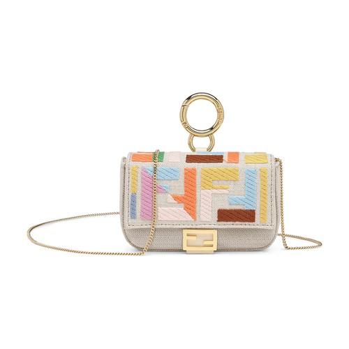 Fendi Nano Baguette Charm in Natural | Lyst