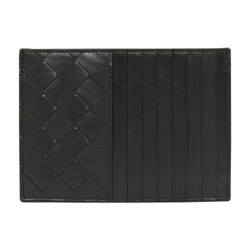 Bottega Veneta Women's Intrecciato Portacard Leather Card Case Black