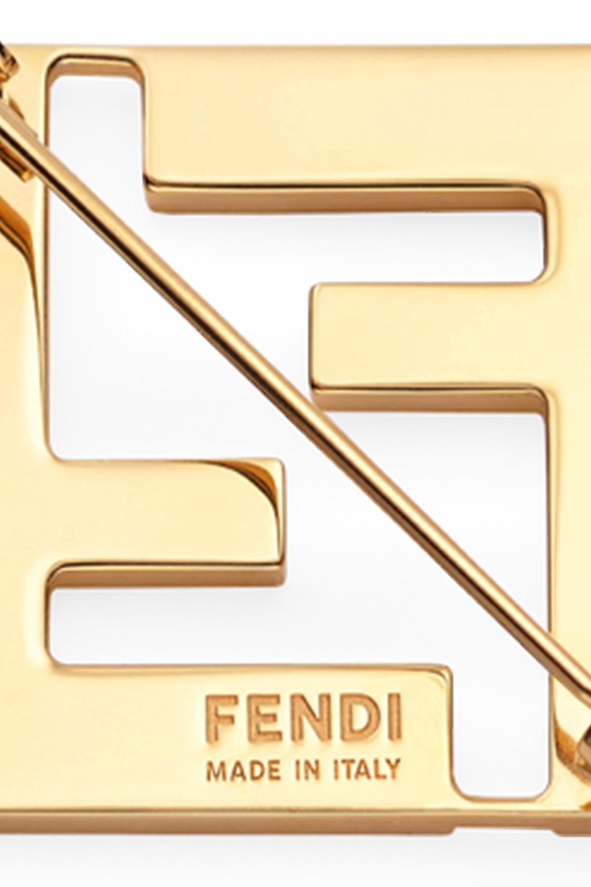 Fendi, Jewelry, Vintage Fendi Ff Roma Signed Logo Gold Plated Brooch