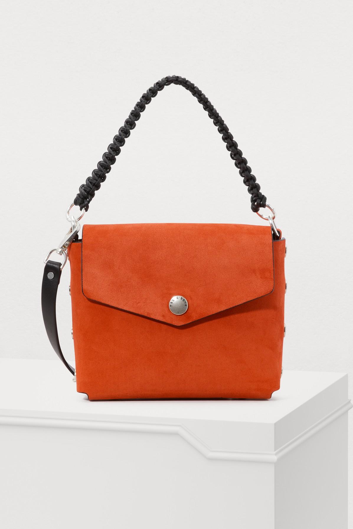 pant hvidløg Stuepige Rag & Bone Leather Atlas Shoulder Bag in Orange - Lyst