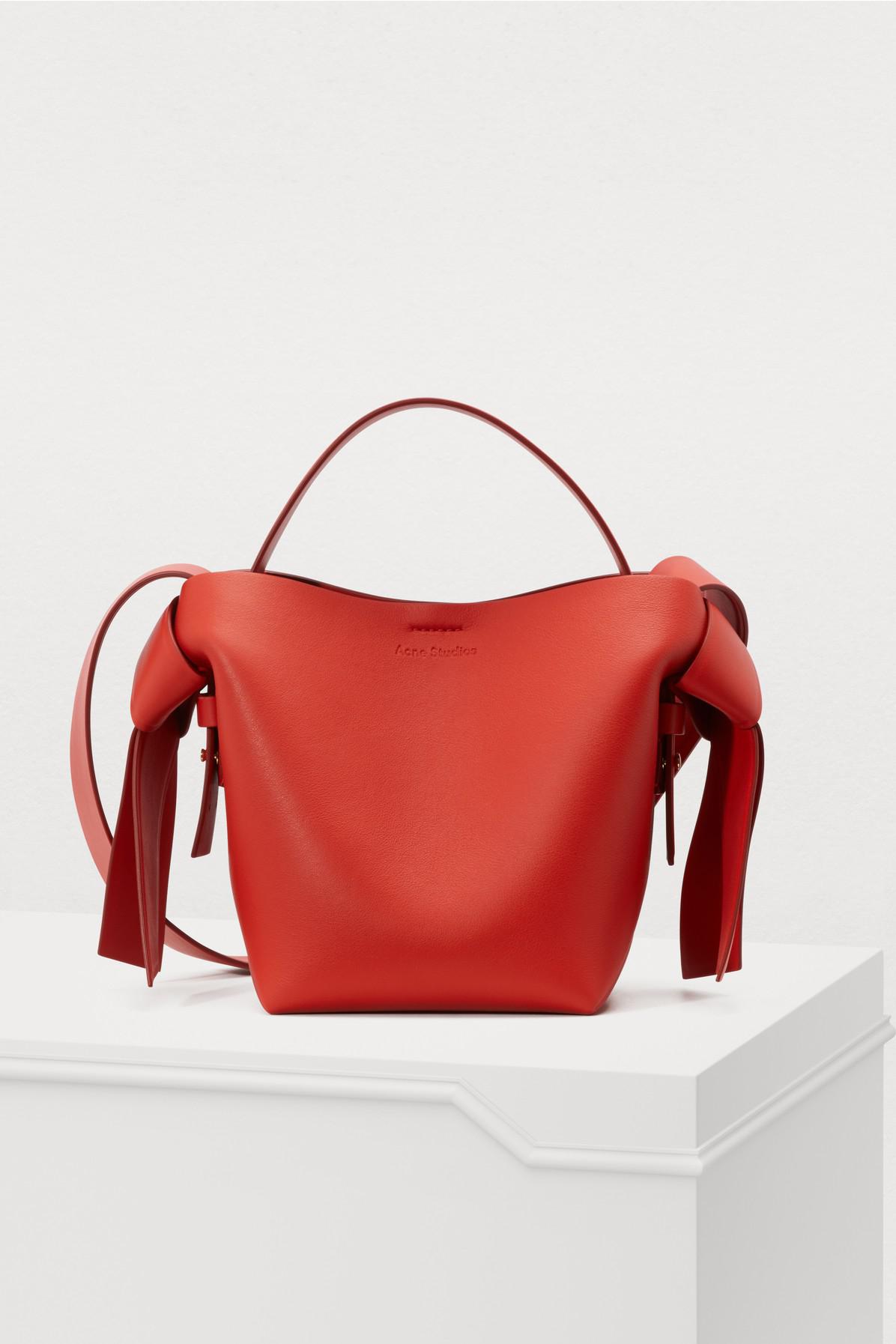 Acne Studios Leather Musubi Mini Bag in Red - Lyst