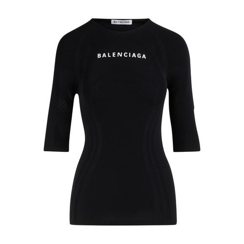 Balenciaga 3/4-sleeved Top in Black | Lyst