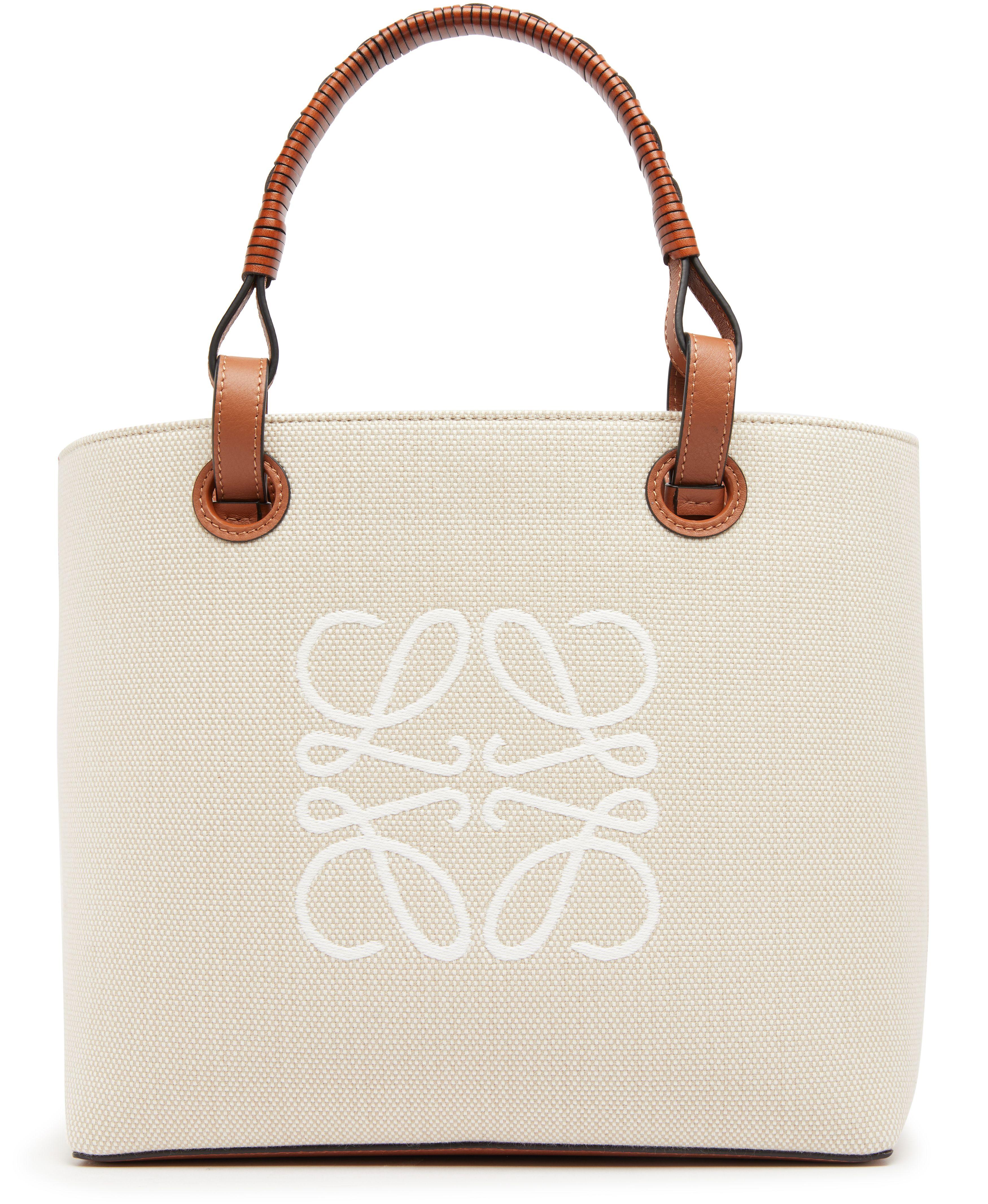 Loewe Small Tote Bag Anagram in White | Lyst