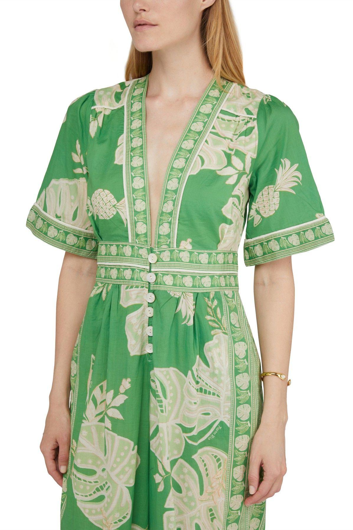 farm rio green lace monsteras mini dress Green Lace Monsteras Mini Dress