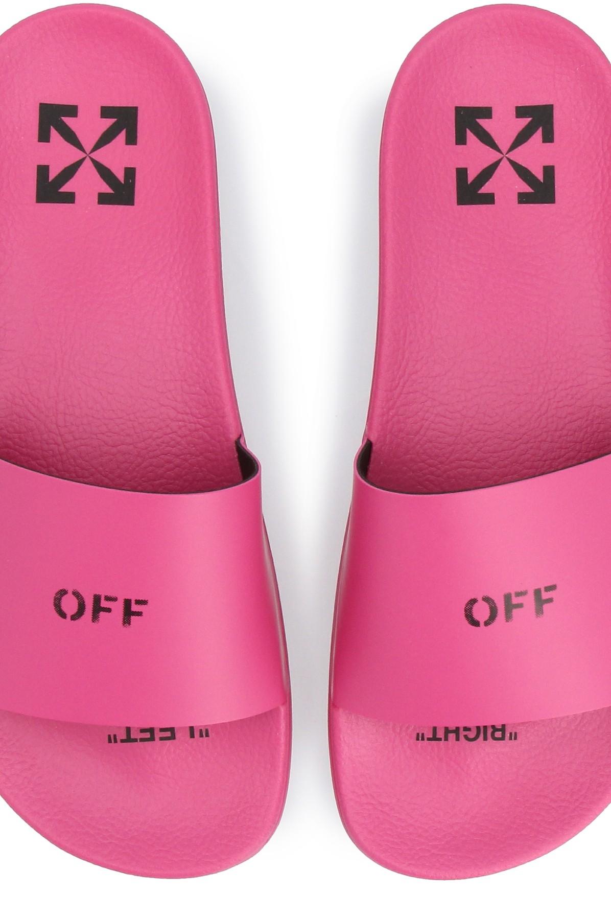 Off-White c/o Virgil Abloh Arrows Logo Print Slides in Pink | Lyst