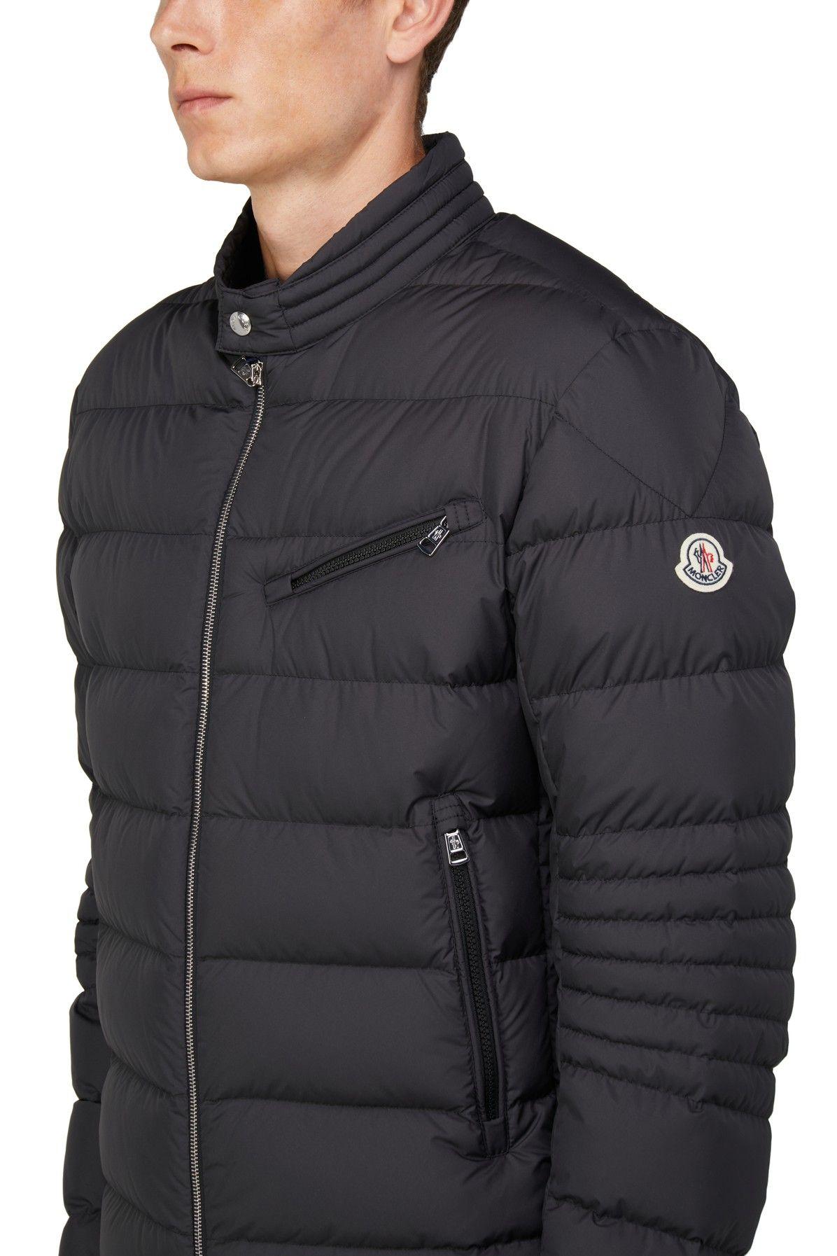 Moncler Authie Biker Jacket in Black for Men | Lyst