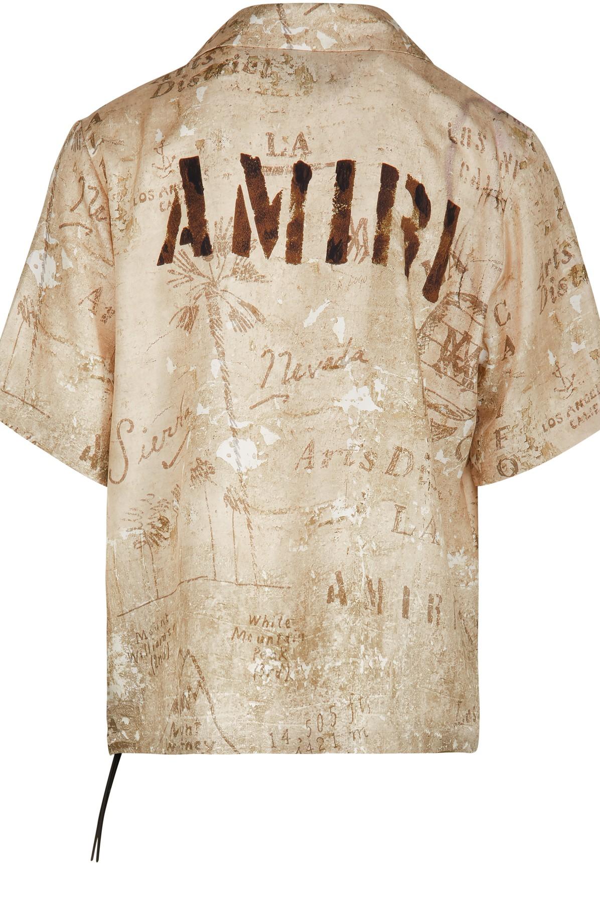 Amiri Army Stencil Short Sleeve Shirt in Natural for Men | Lyst