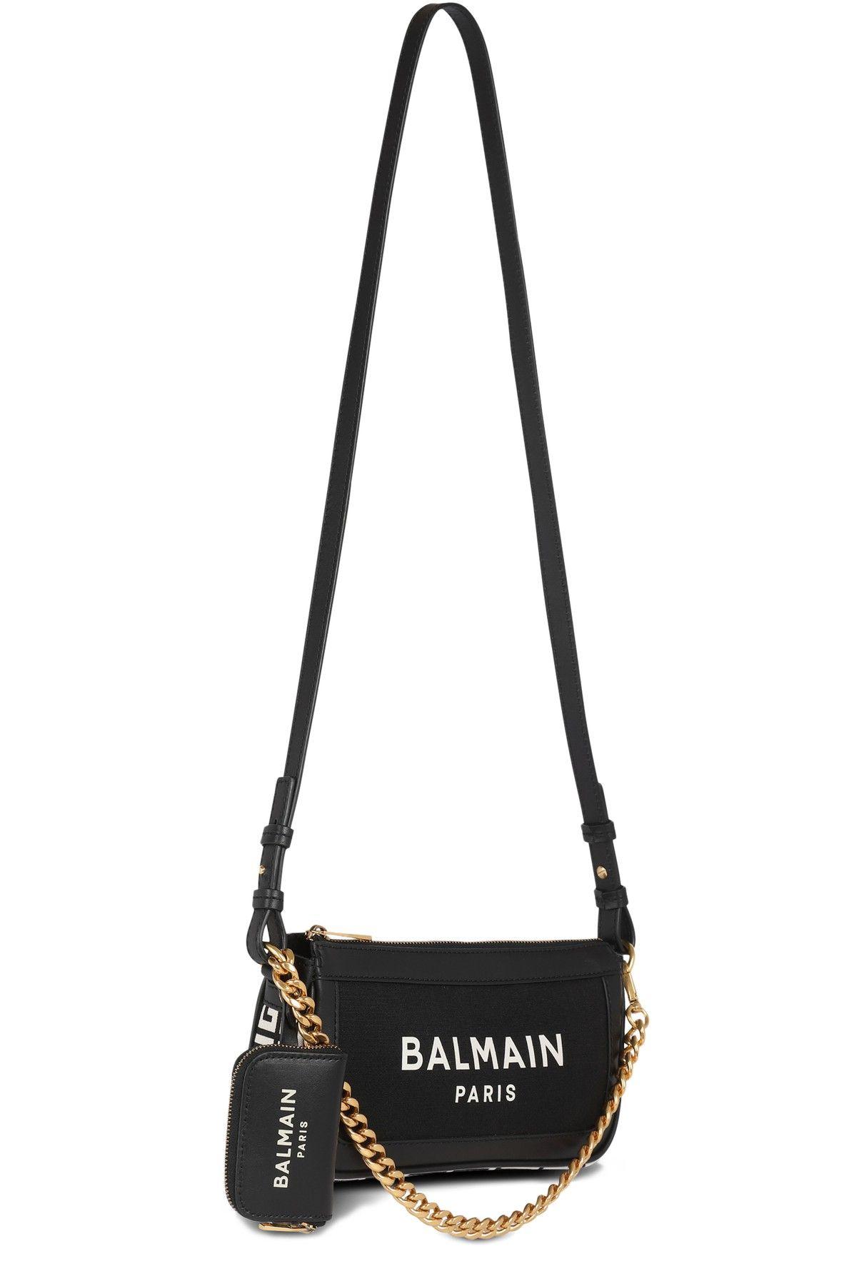Balmain B-army Canvas Clutch Bag With Leather Inserts in Black | Lyst