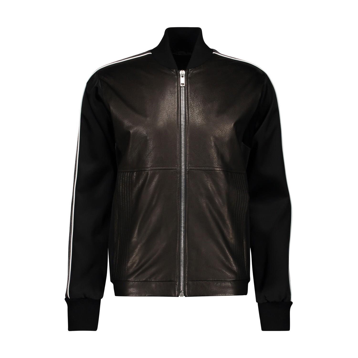 Givenchy Leather And Satin Bomber Jacket in Black for Men Lyst