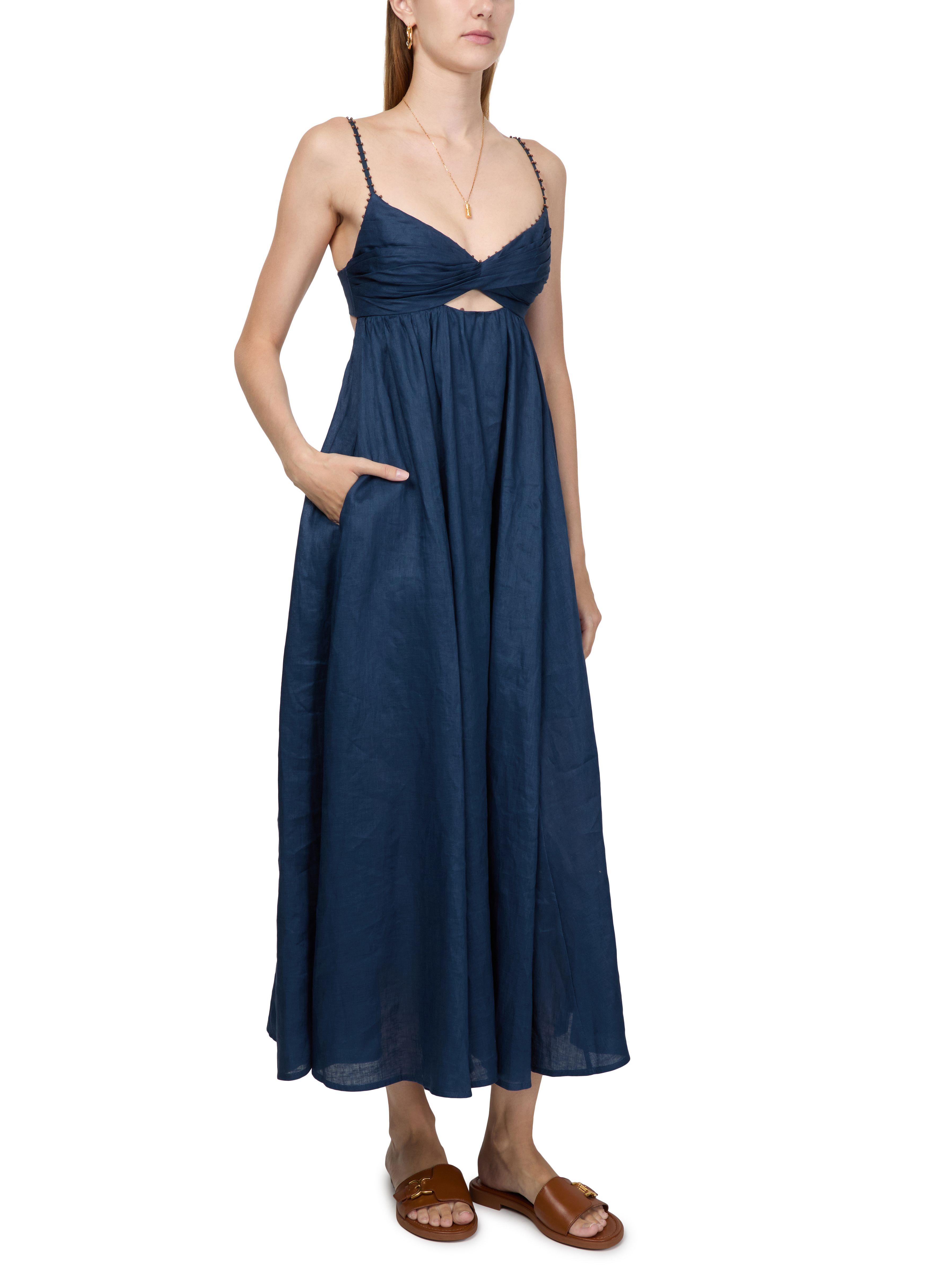 Zimmermann Ascension Twist Front Dress in Blue | Lyst