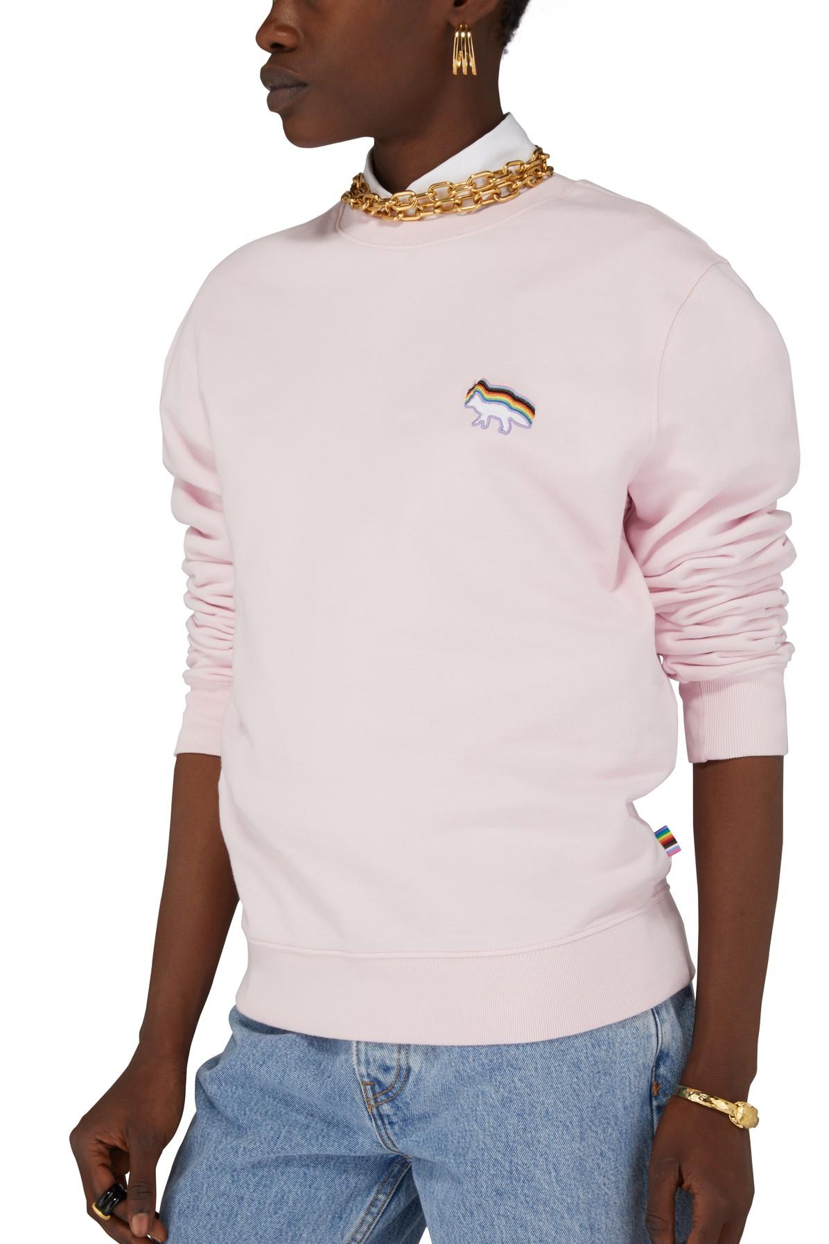 Maison Kitsun Rainbow Fox Embroidery Regular Sweatshirt in