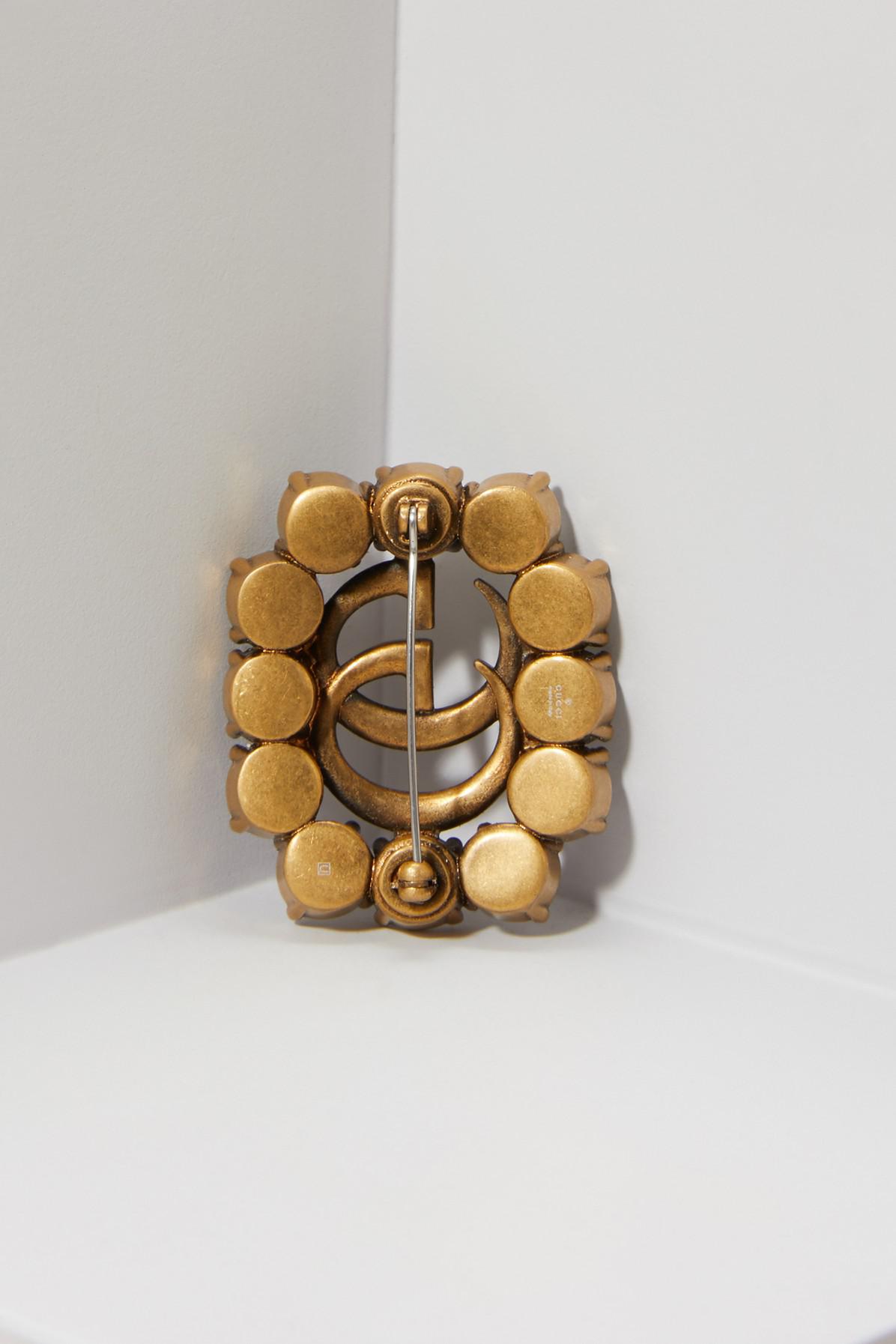 Gucci Metal Double G Brooch With 