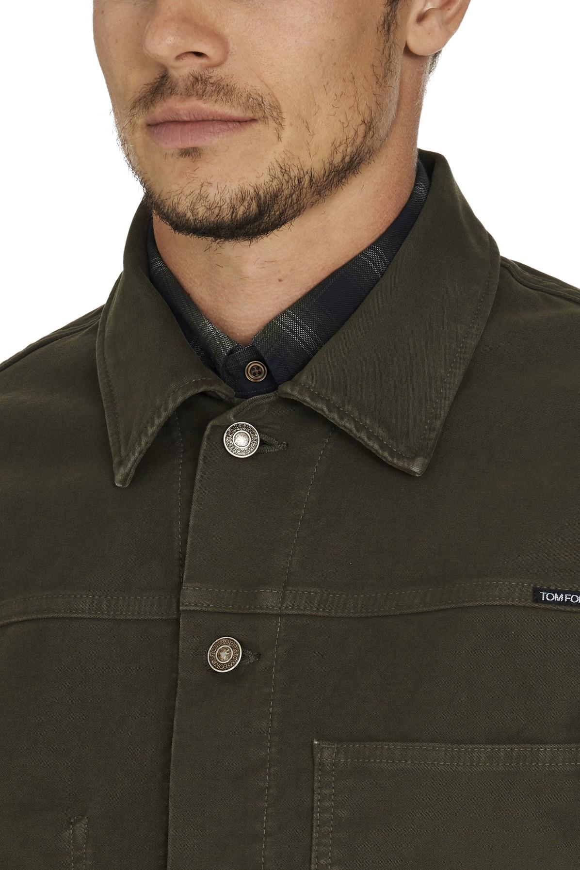Tom Ford Brushed Compact Cotton Workwear Jacket in Khaki (Green) for ...