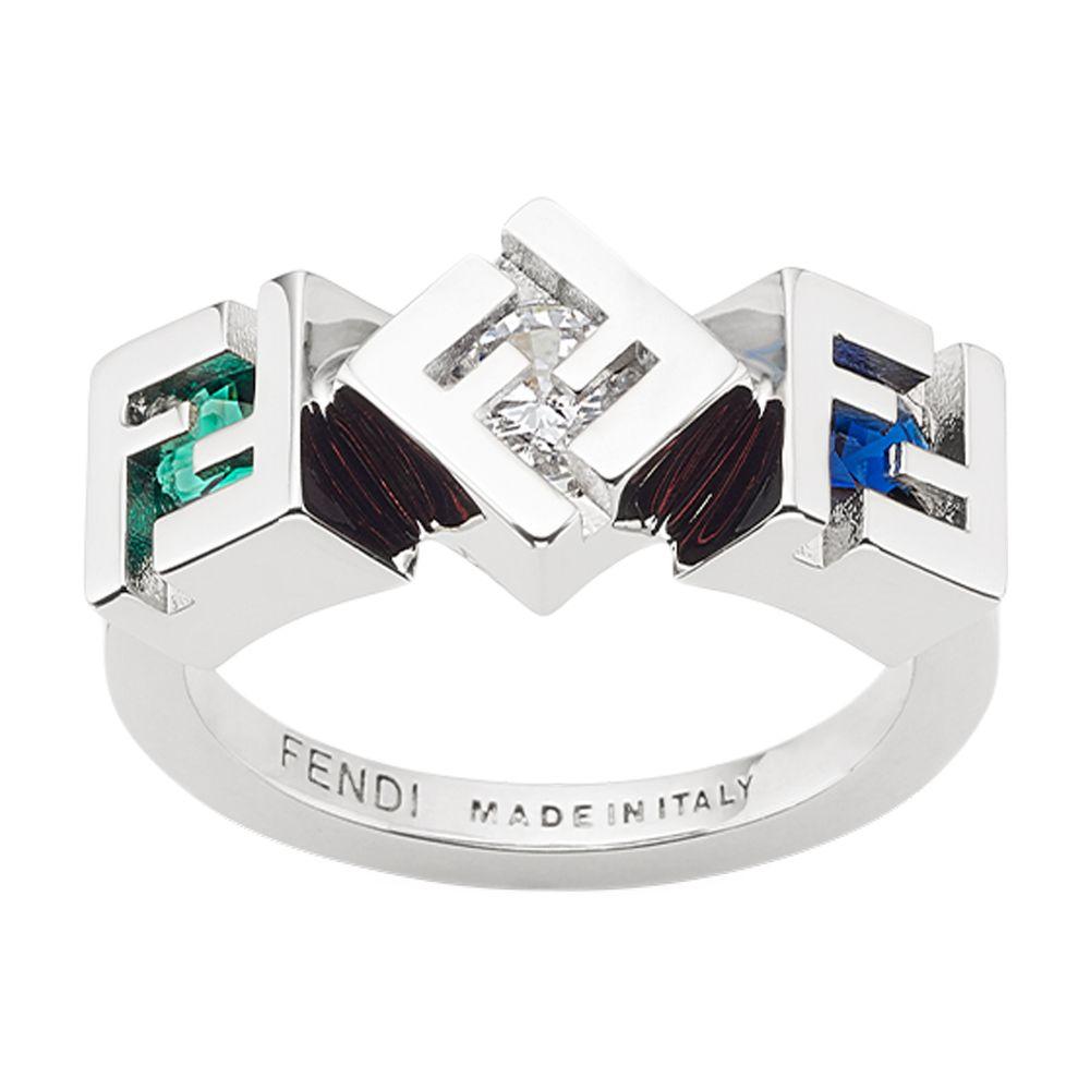 Fendi Ff Ring in Blue for Men Lyst