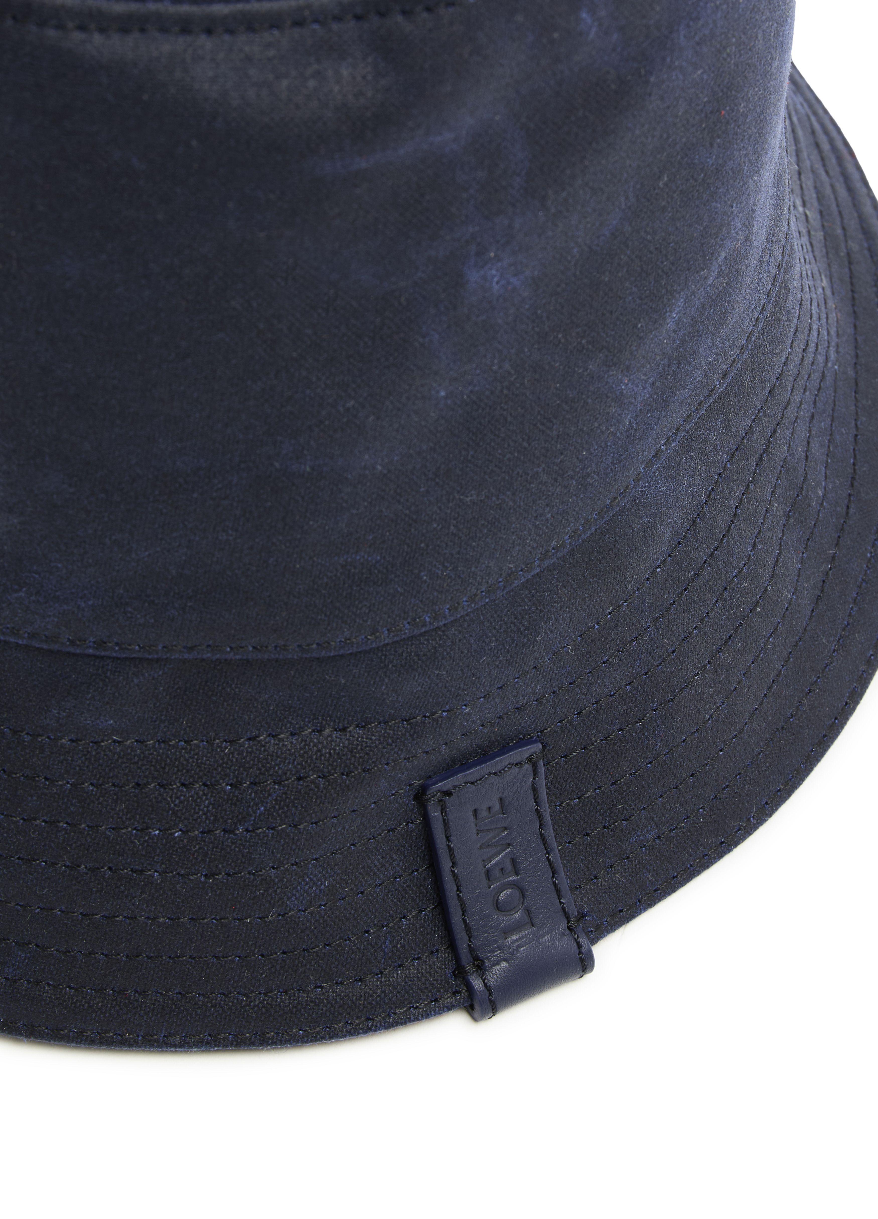 ハット LOEWE Navy Blue Canvas Reversibile Bucket Hat Reversible bucket hat in waxed canvas and tartan Blue - LOEWE