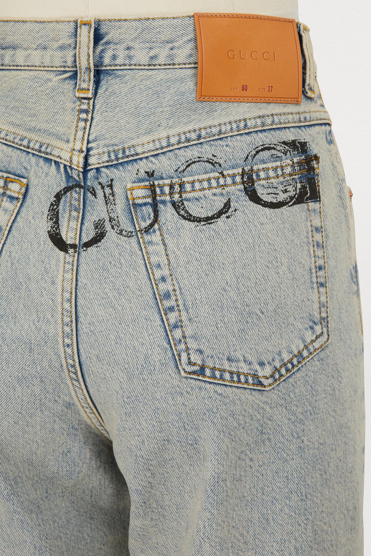 Gucci Washed Denim Jeans W/ Ny Patch in Light Blue (Blue) | Lyst