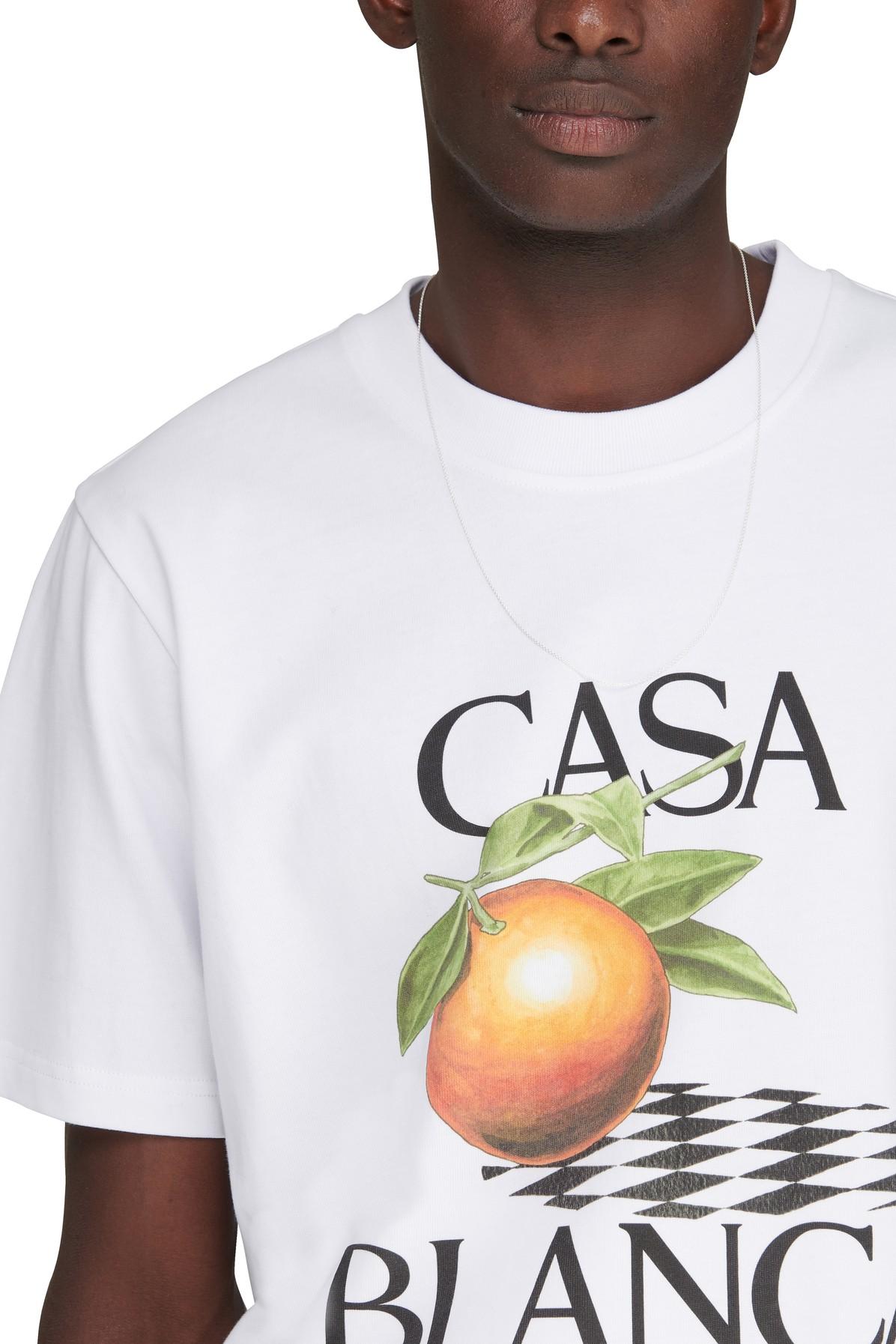 CASABLANCA Orange T-shirt in White for Men | Lyst