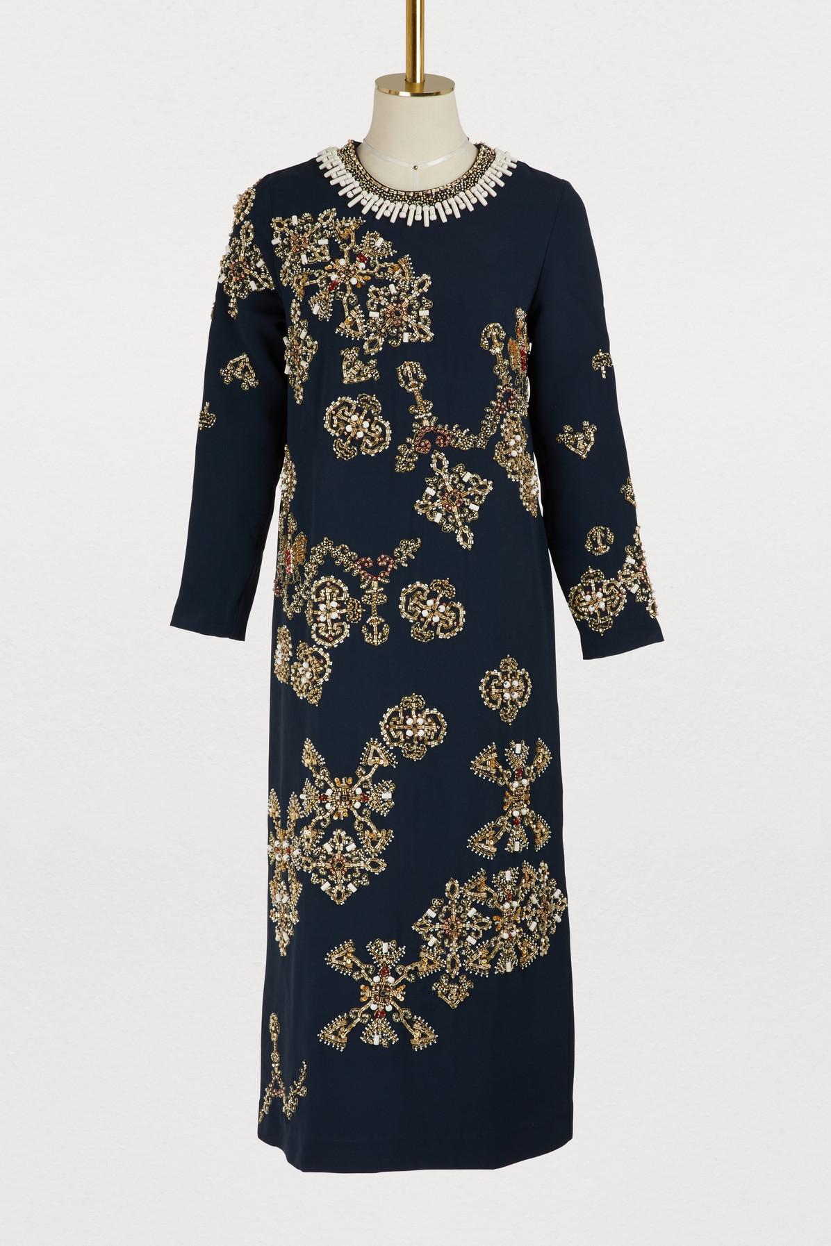 leandra navy blue lace maxi dress