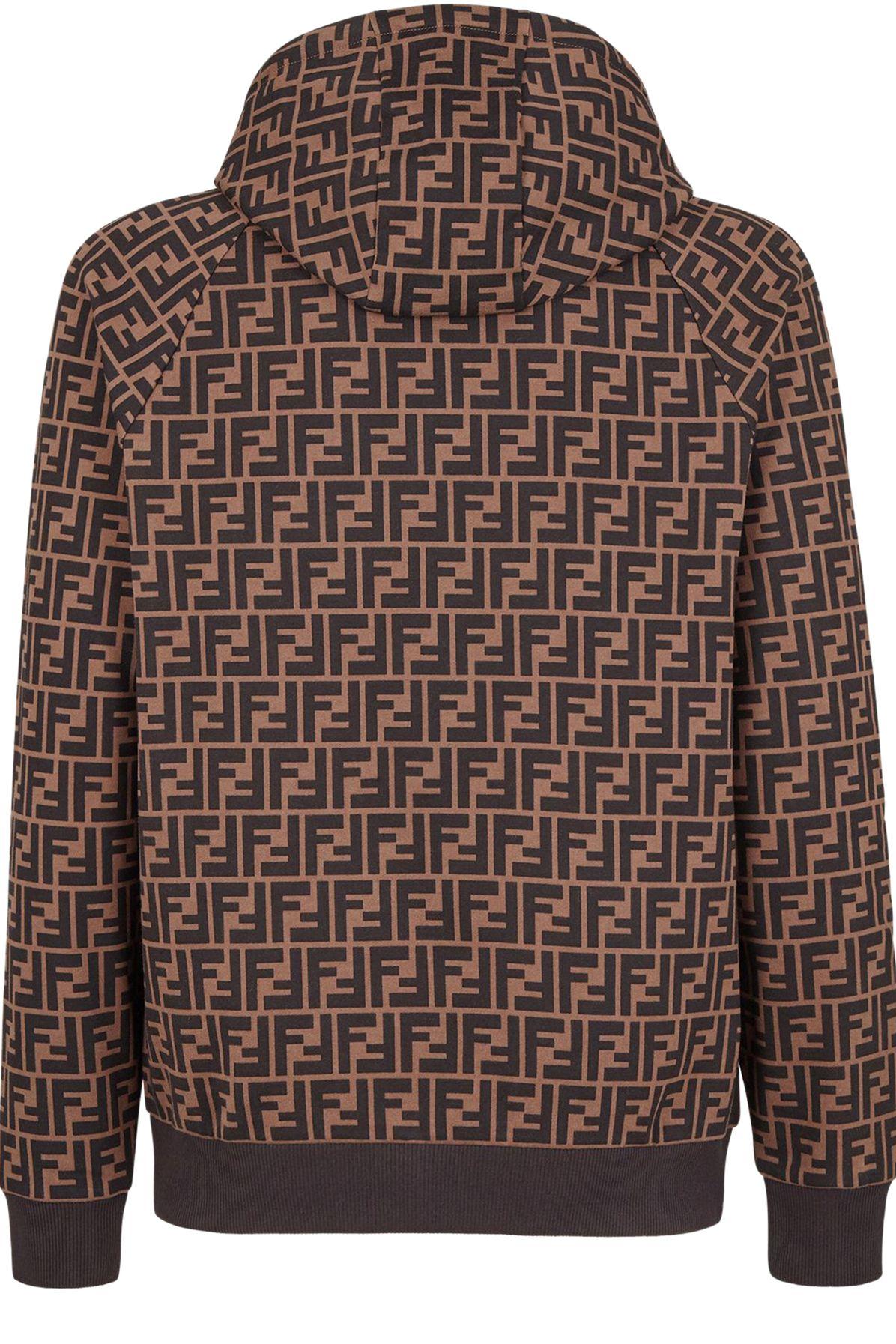 Brown fendi hoodie clearance