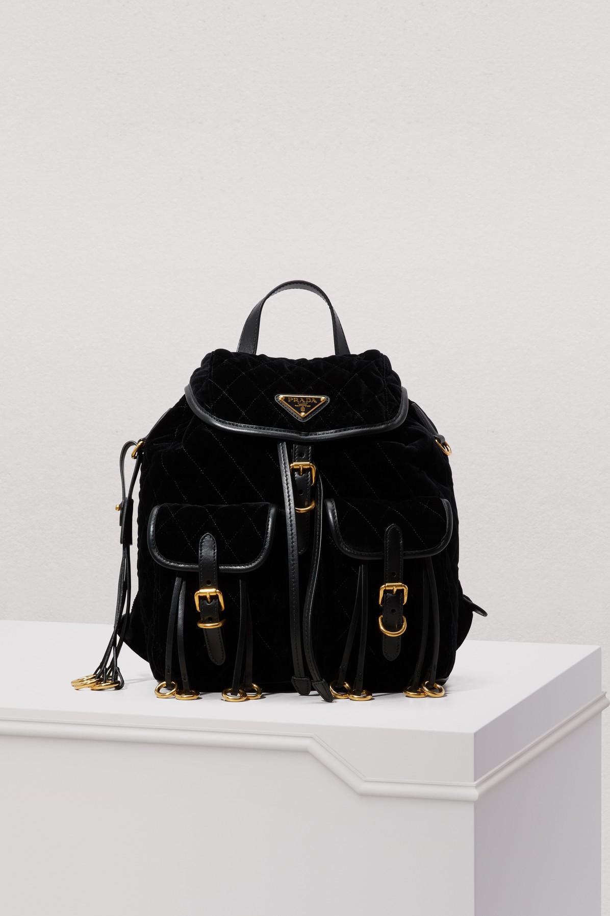 prada velvet backpack