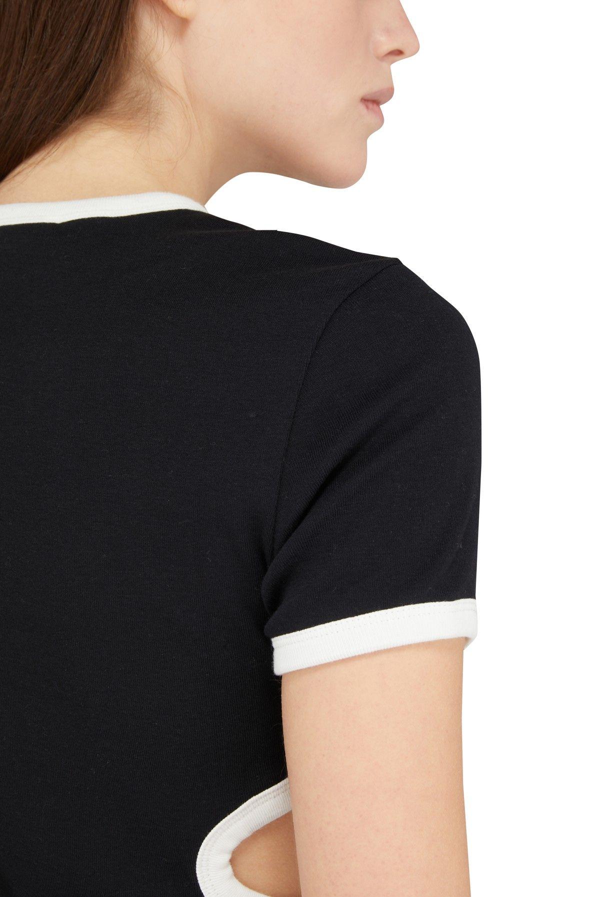 Courreges Bumpy Cut Out T-shirt in Black | Lyst