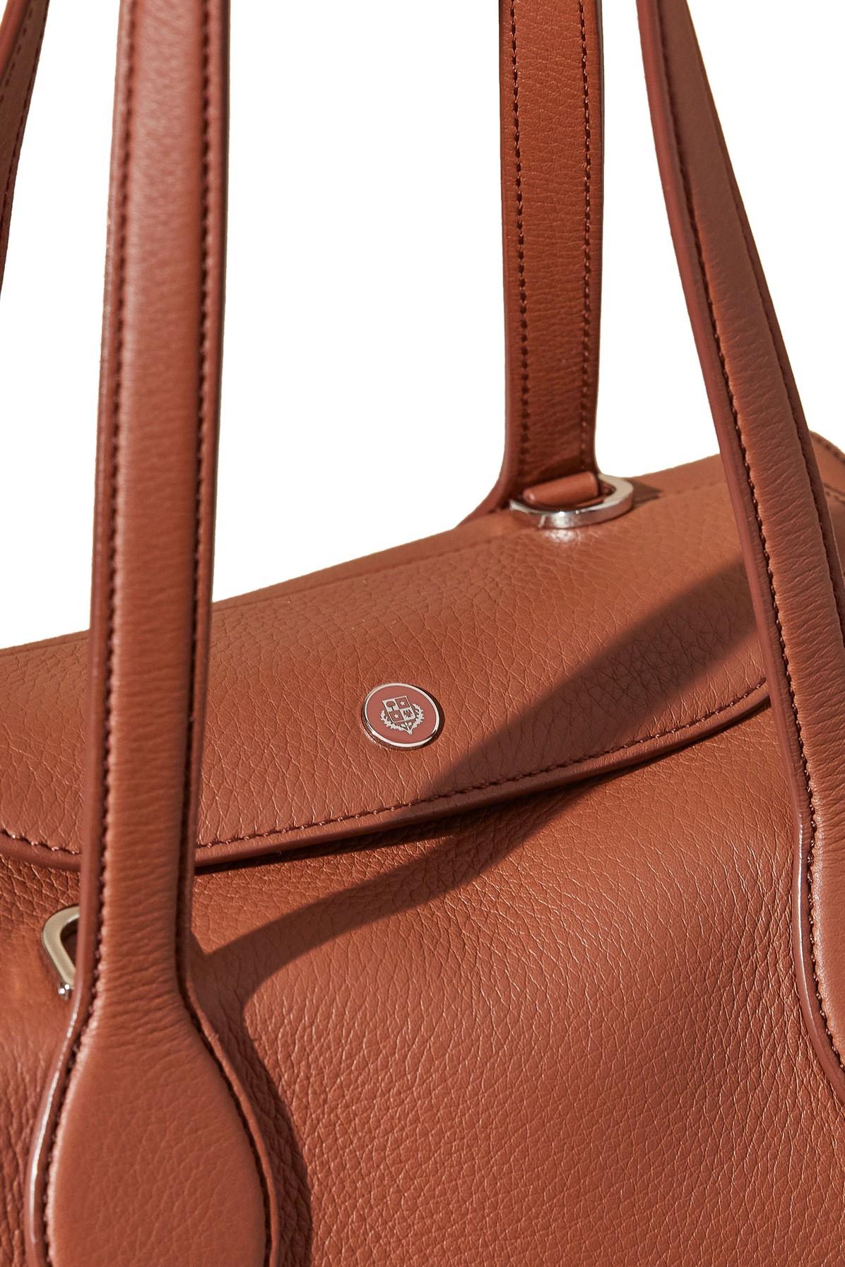 Sesia Happy Day Medium Leather Shoulder Bag in Brown - Loro Piana