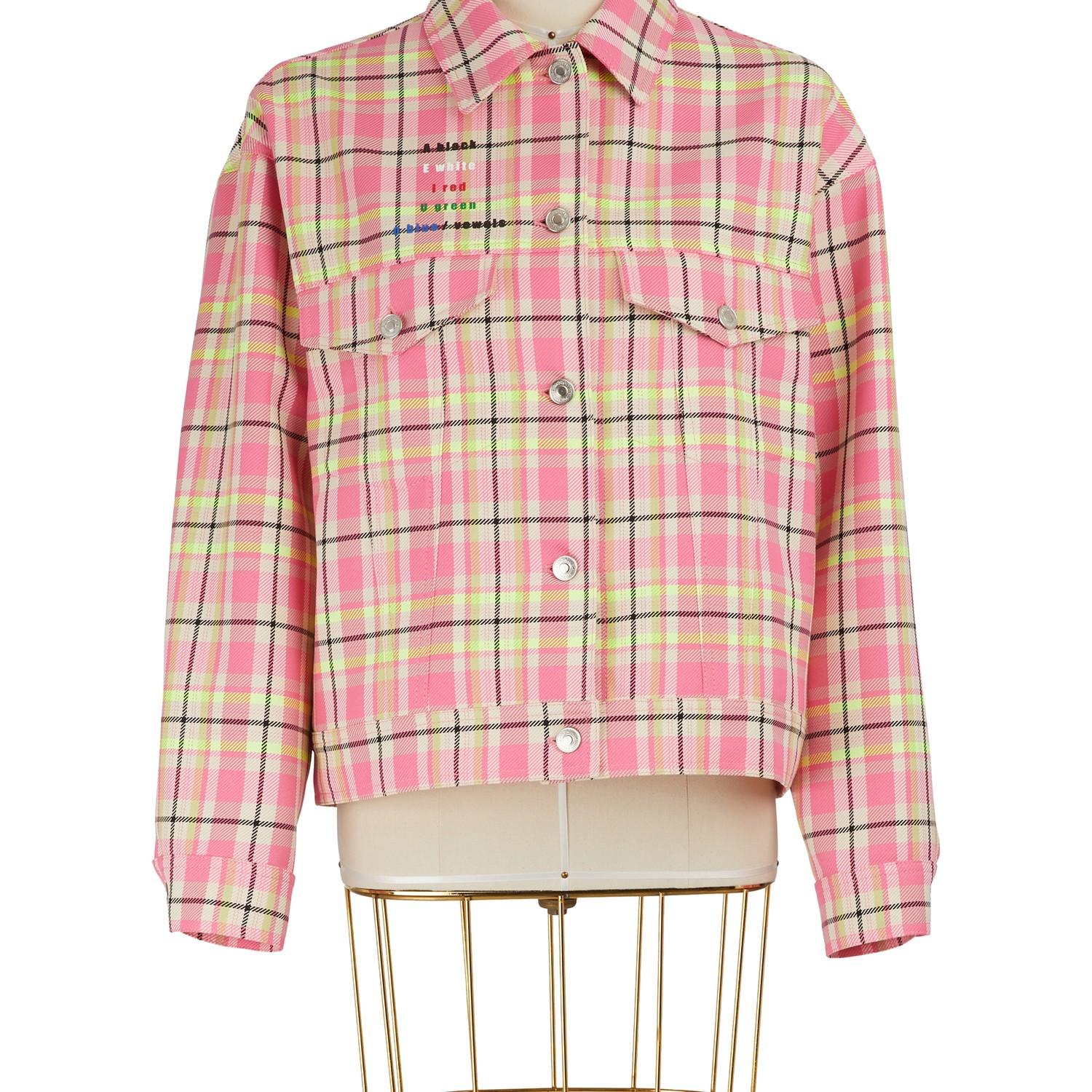 MSGM Checkered Jacket in Pink Lyst