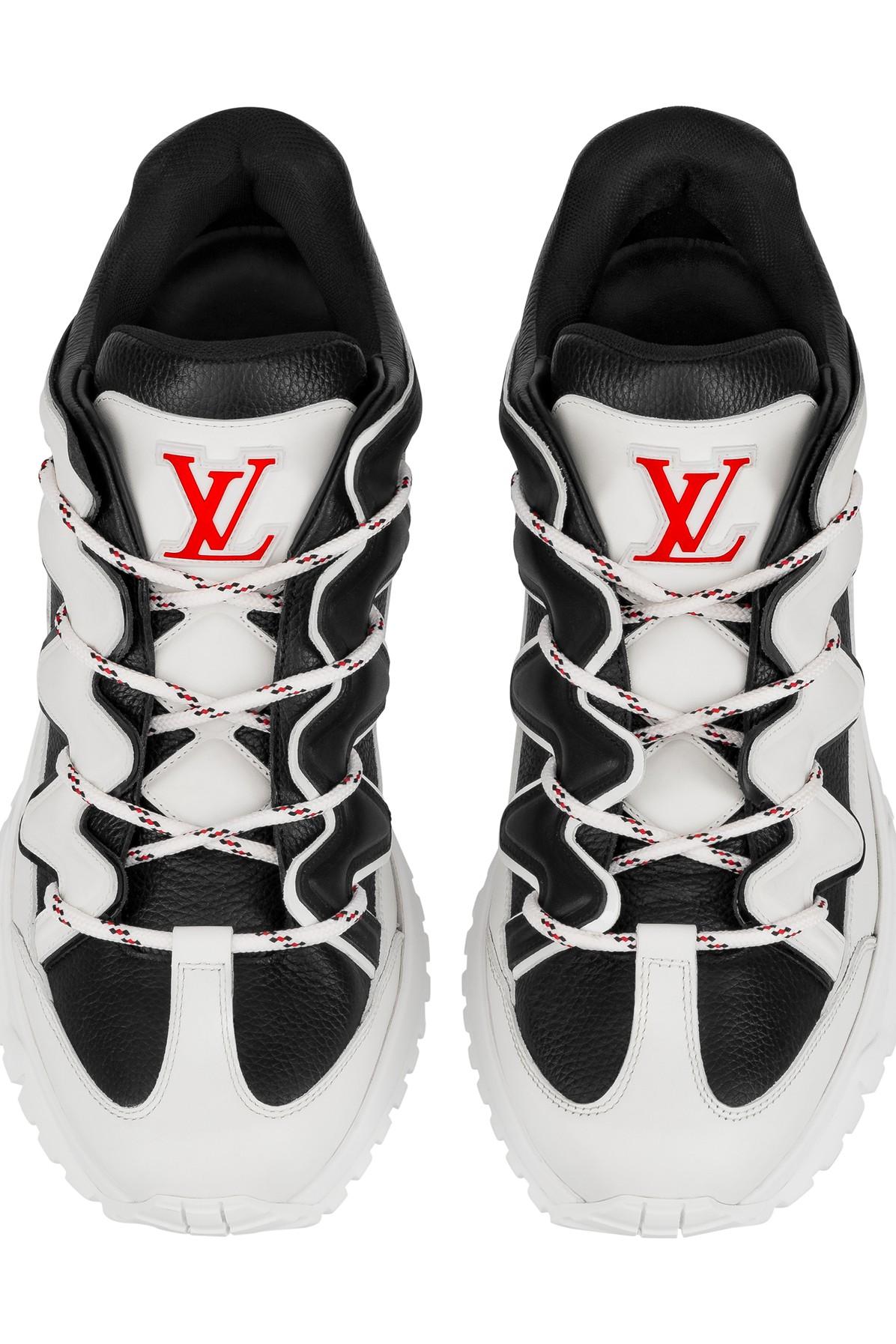 Louis Vuitton Zig zag Leather Sneakers White Red Black Mens US 9