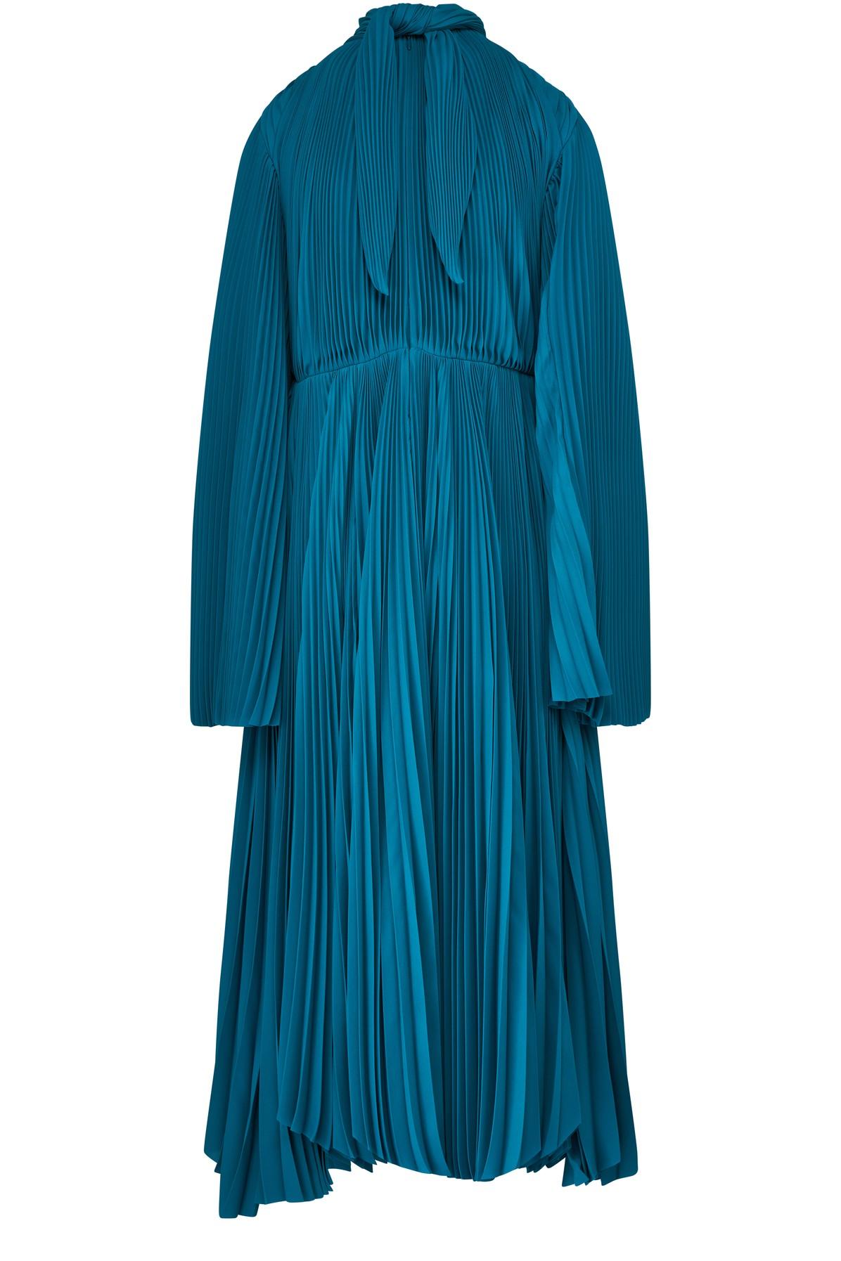Balenciaga Knotted Drape Dress in Blue | Lyst