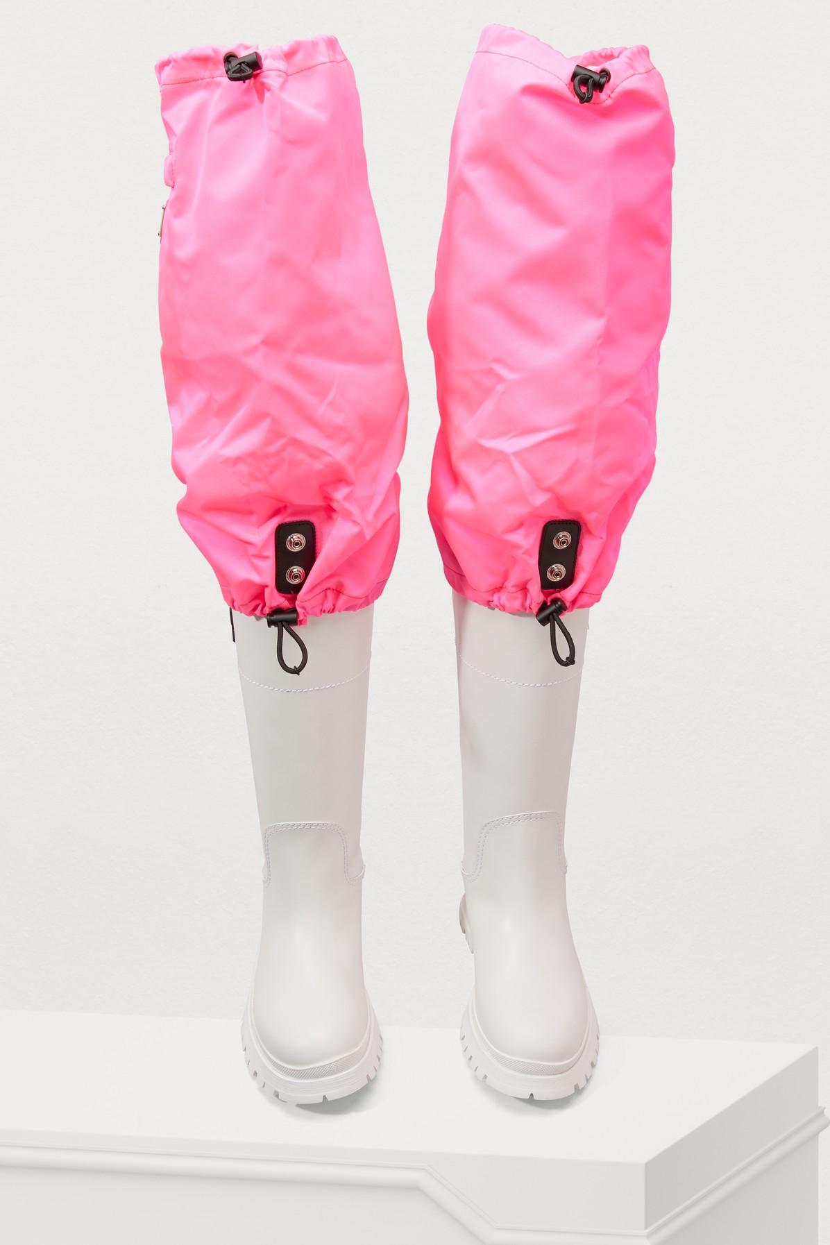 prada pink and white boots